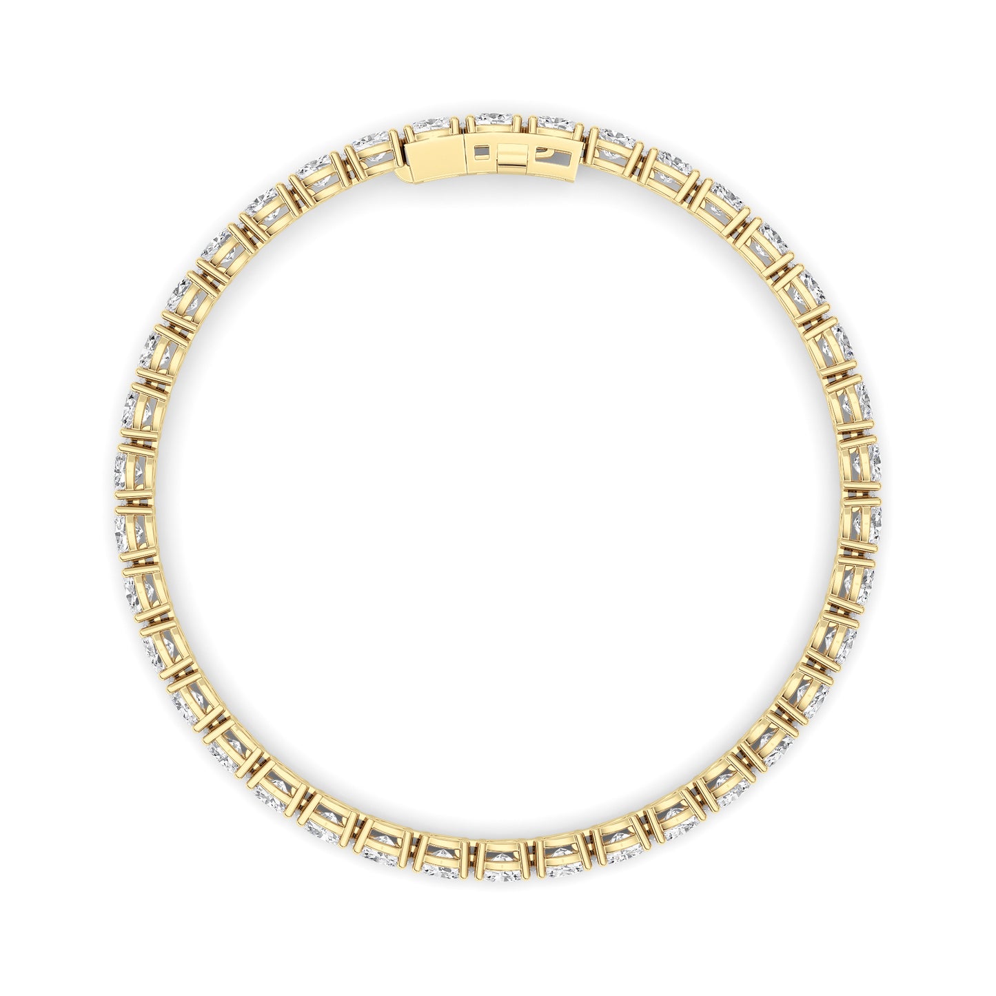 7Cttw Oval Shaped Lab Grown Diamond (F/VS) Tennis Bracelet in 14K Gold