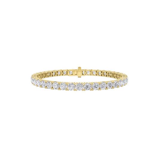 10Cttw Round Shaped Lab Grown Diamond (F/VS) Tennis Bracelet in 14K Gold