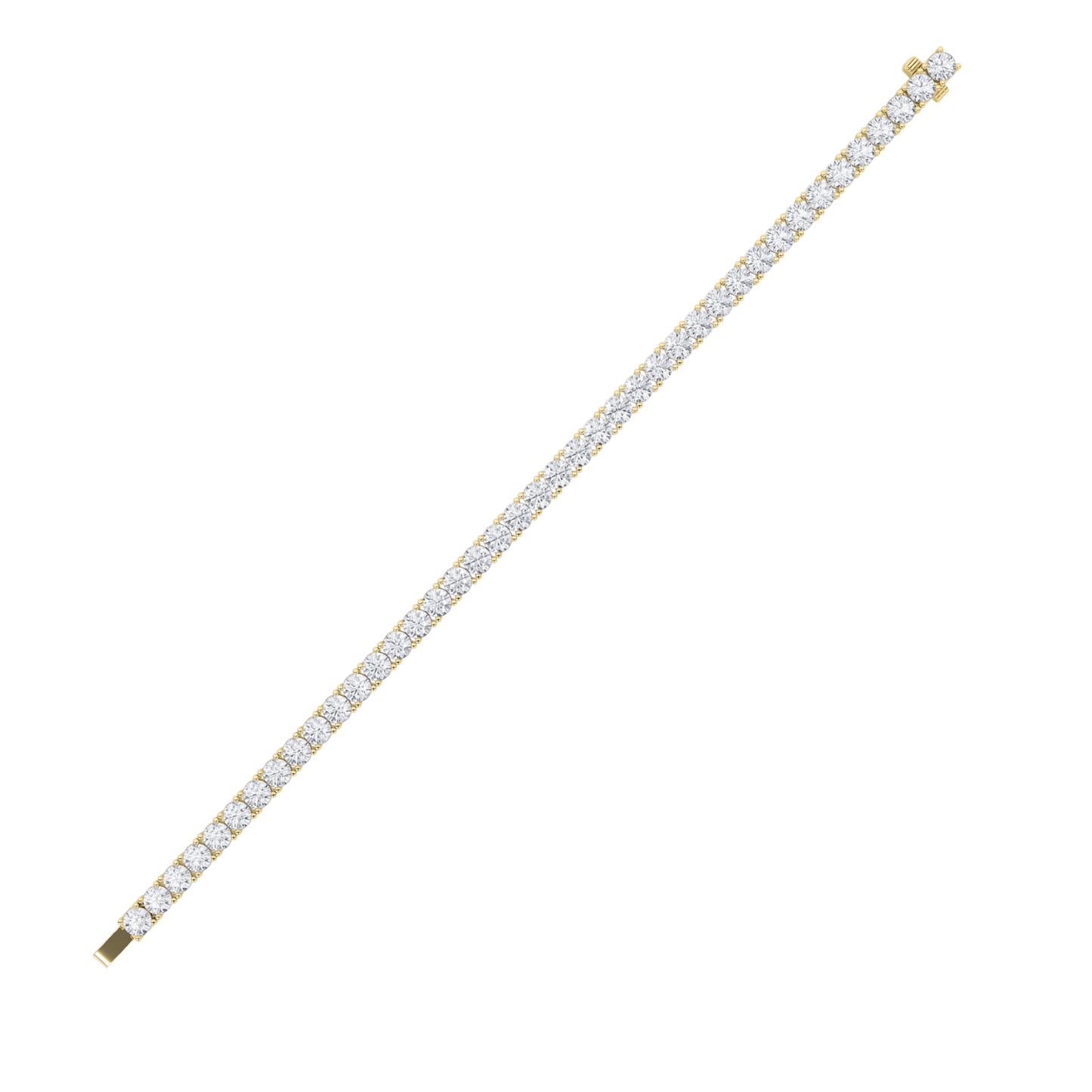 13Cttw Round Shaped Lab Grown Diamond (F/VS) Classic Tennis Bracelet in 14K Gold