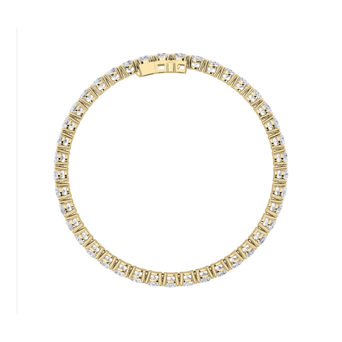 5Cttw Round Shaped Lab Grown Diamond (F/VS) Tennis Bracelet in 14K Gold