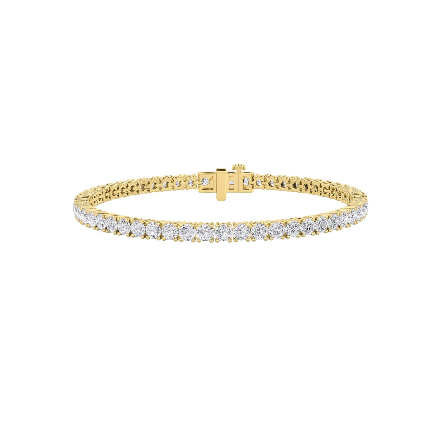6Cttw Round Shaped Lab Grown Diamond (F/VS) Tennis Bracelet in 14K Gold