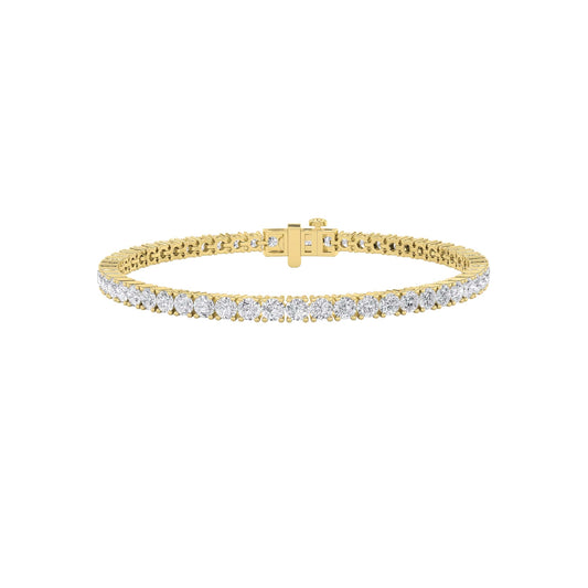 6Cttw Round Shaped Lab Grown Diamond (F/VS) Tennis Bracelet in 14K Gold