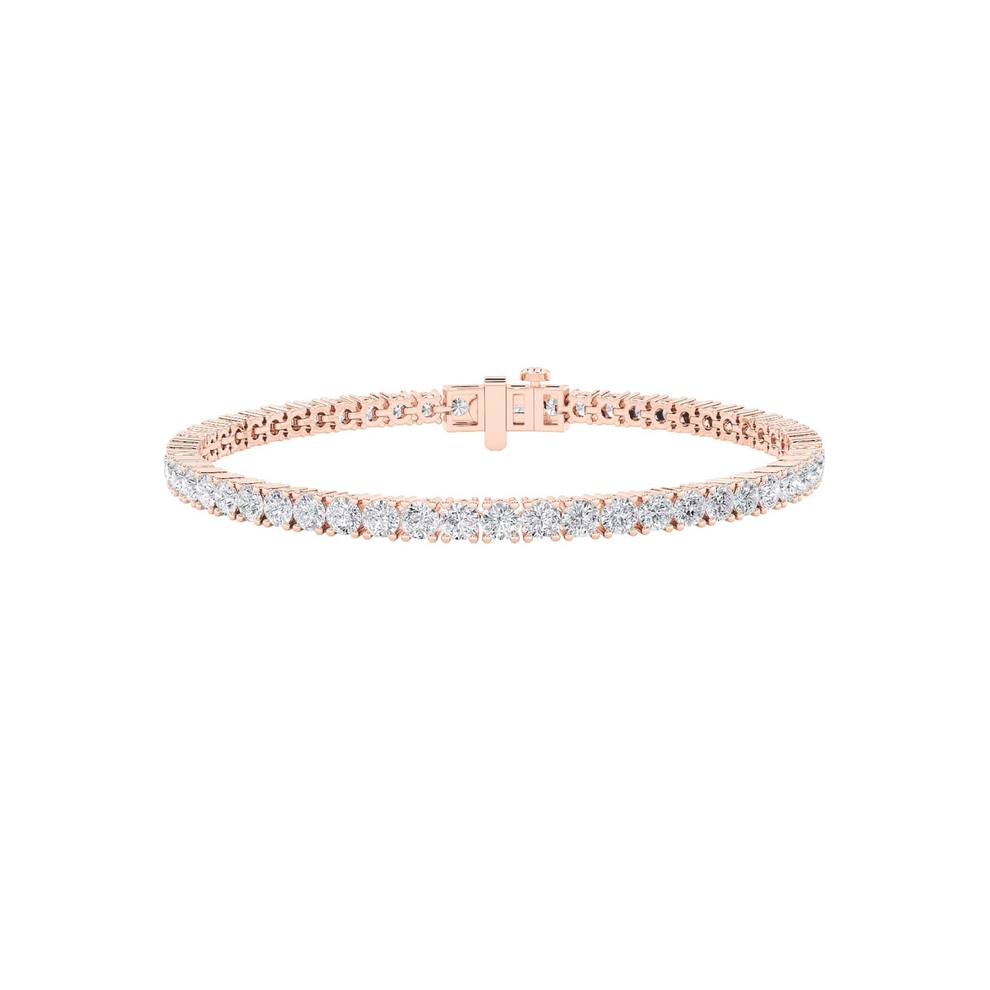 6Cttw Round Shaped Lab Grown Diamond (F/VS) Tennis Bracelet in 14K Gold