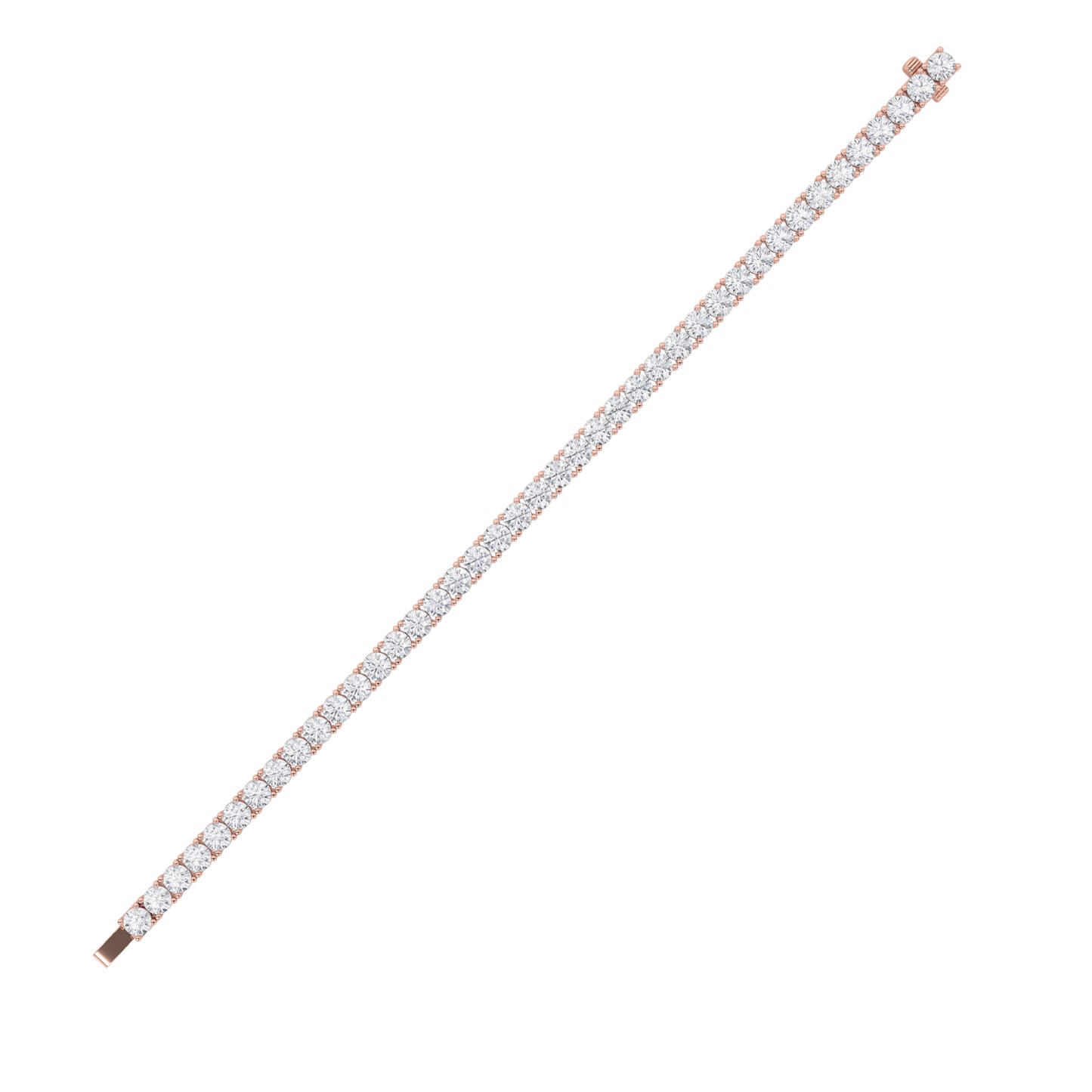 7Cttw Round Shaped Lab Grown Diamond (F/VS) Tennis Bracelet in 14K Gold