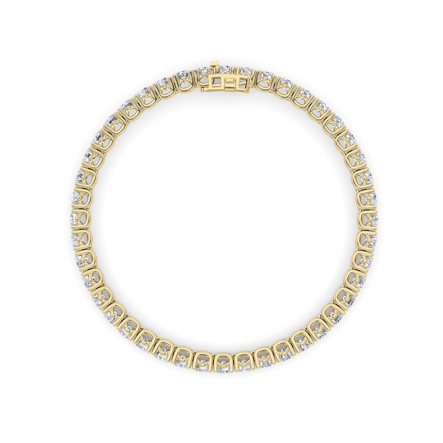 10Cttw Round Shaped Lab Grown Diamond (F/VS) Tennis Bracelet in 14K Gold