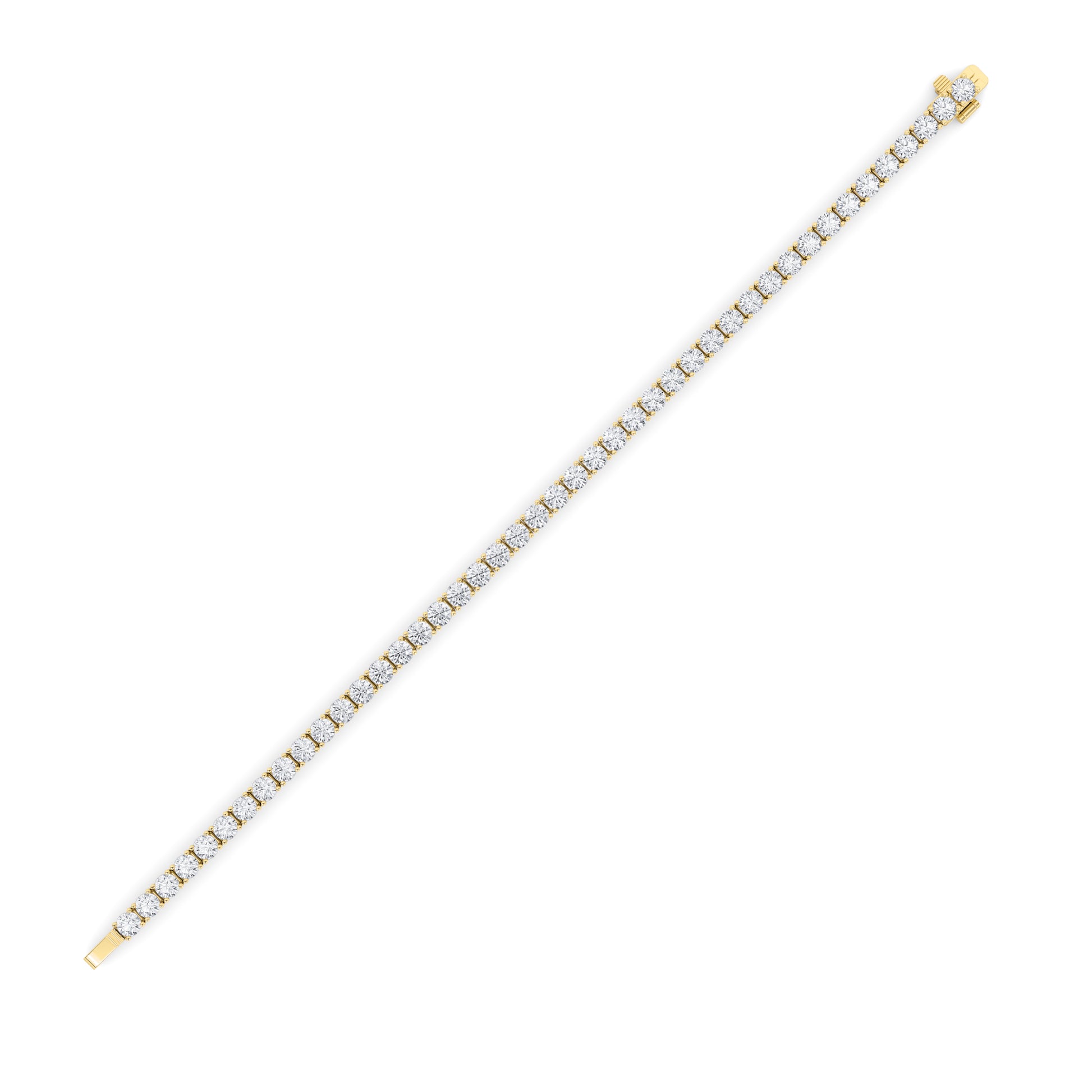 10Cttw Round Shaped Lab Grown Diamond (F/VS) Tennis Bracelet in 14K Gold