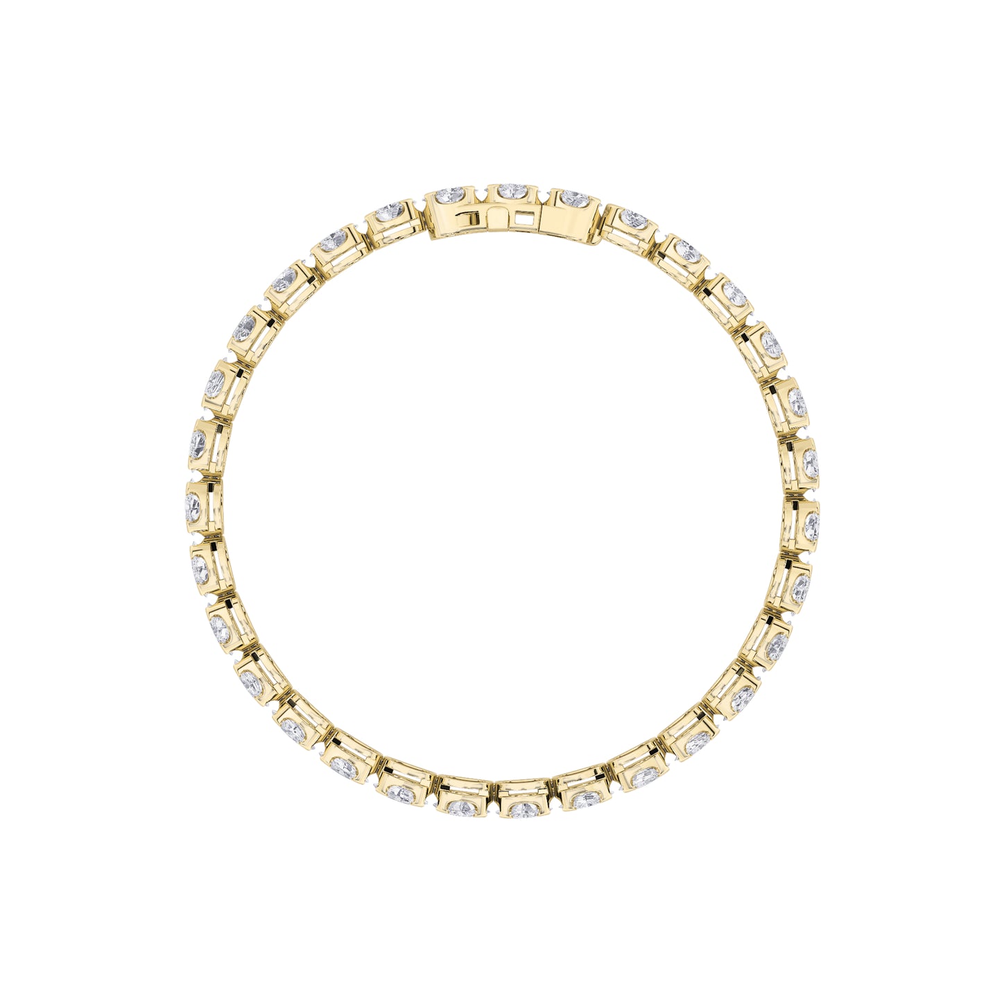 10.5Cttw Oval Shaped Lab Grown Diamond (F/VS)  Bracelet in 14K Gold