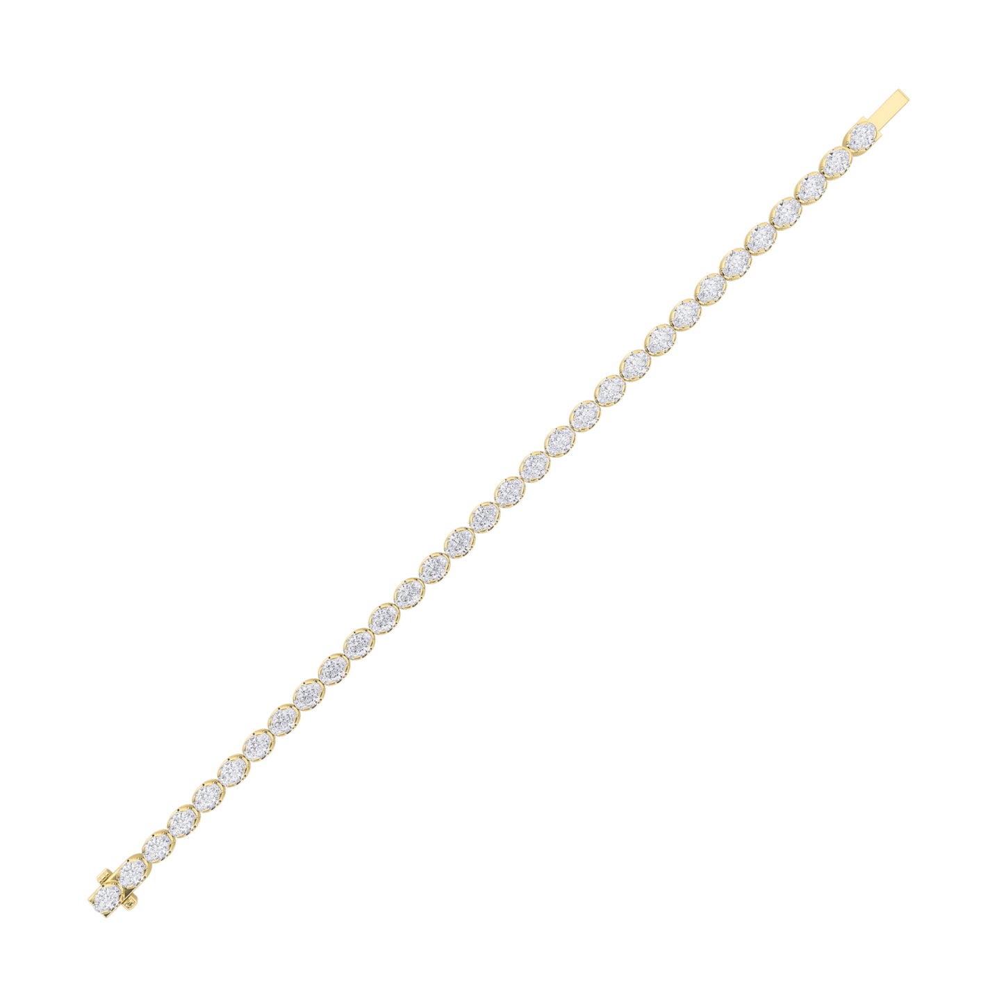 10.5Cttw Oval Shaped Lab Grown Diamond (F/VS)  Bracelet in 14K Gold