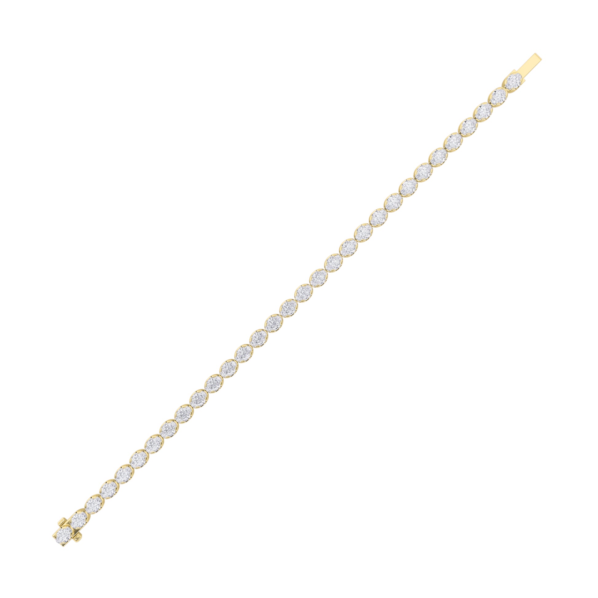 10.5Cttw Oval Shaped Lab Grown Diamond (F/VS)  Bracelet in 14K Gold