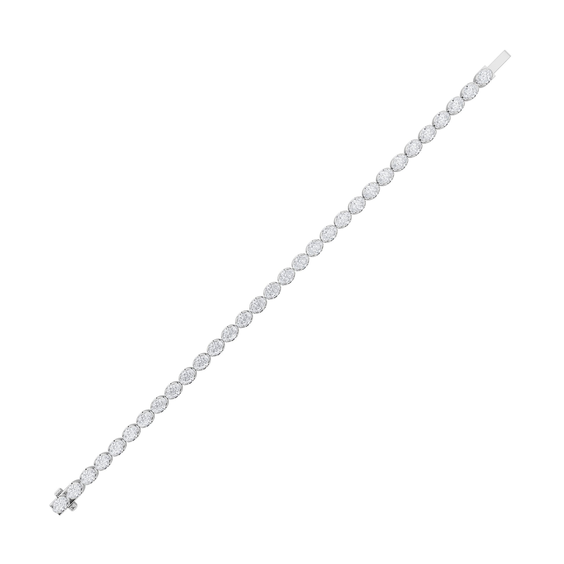 11Cttw Oval Shaped Lab Grown Diamond (F/VS)  Bracelet in 14K Gold