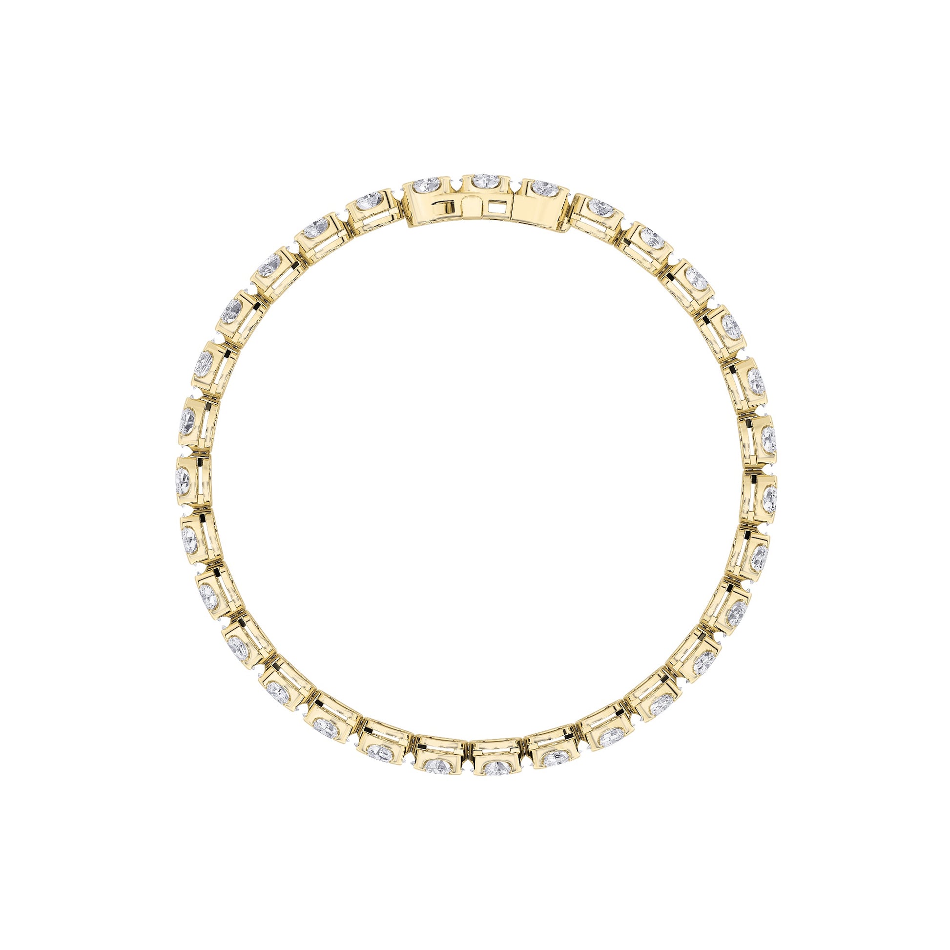 5.5Cttw Oval Shaped Lab Grown Diamond (F/VS) Tennis Bracelet in 14K Gold