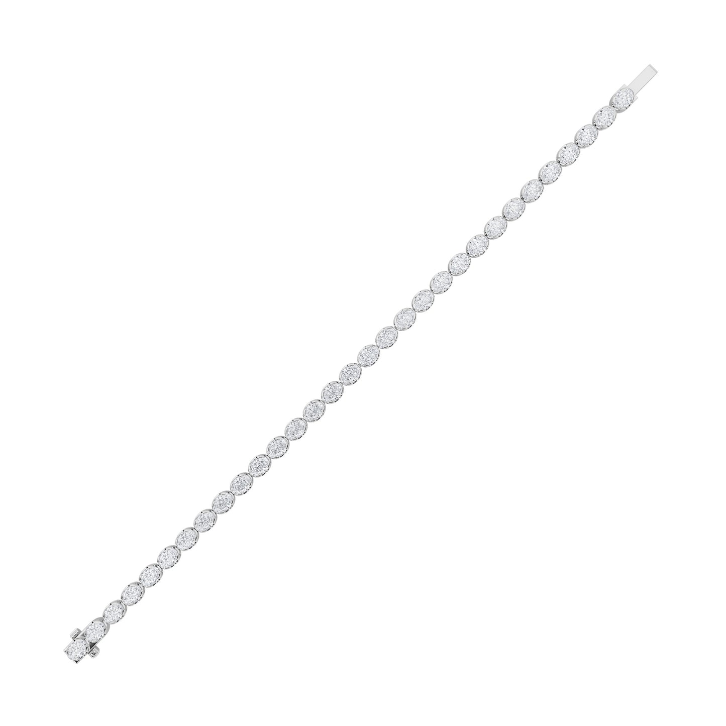 7Cttw Oval Shaped Lab Grown Diamond (F/VS) Tennis Bracelet in 14K Gold