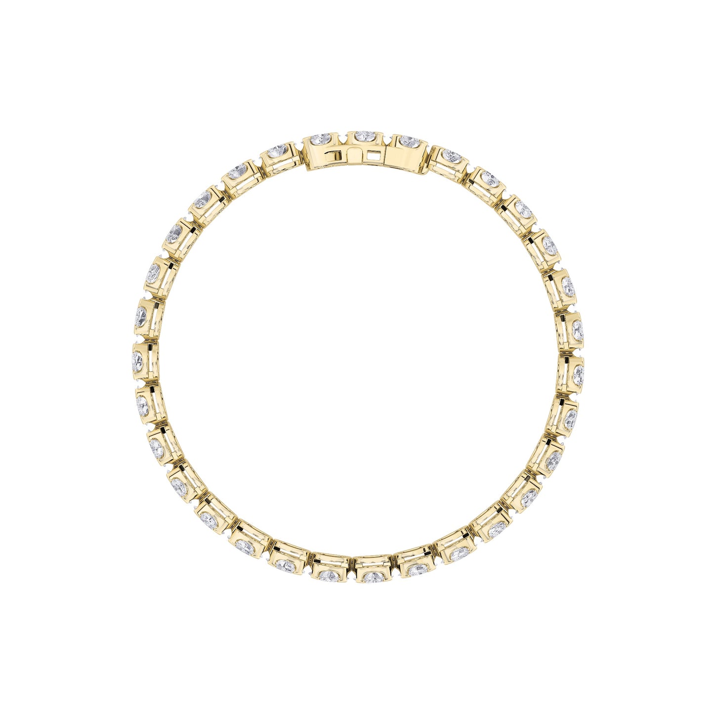 7Cttw Oval Shaped Lab Grown Diamond (F/VS) Tennis Bracelet in 14K Gold