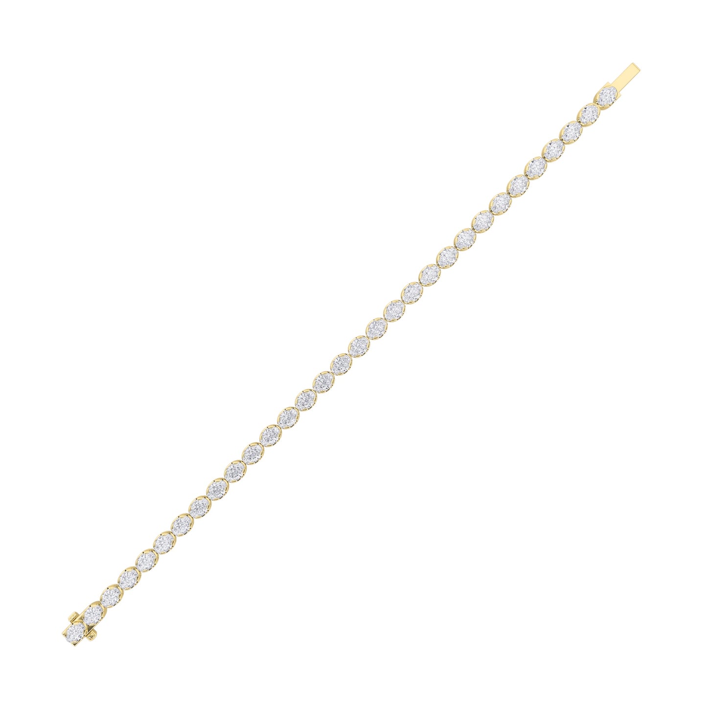 7Cttw Oval Shaped Lab Grown Diamond (F/VS) Tennis Bracelet in 14K Gold