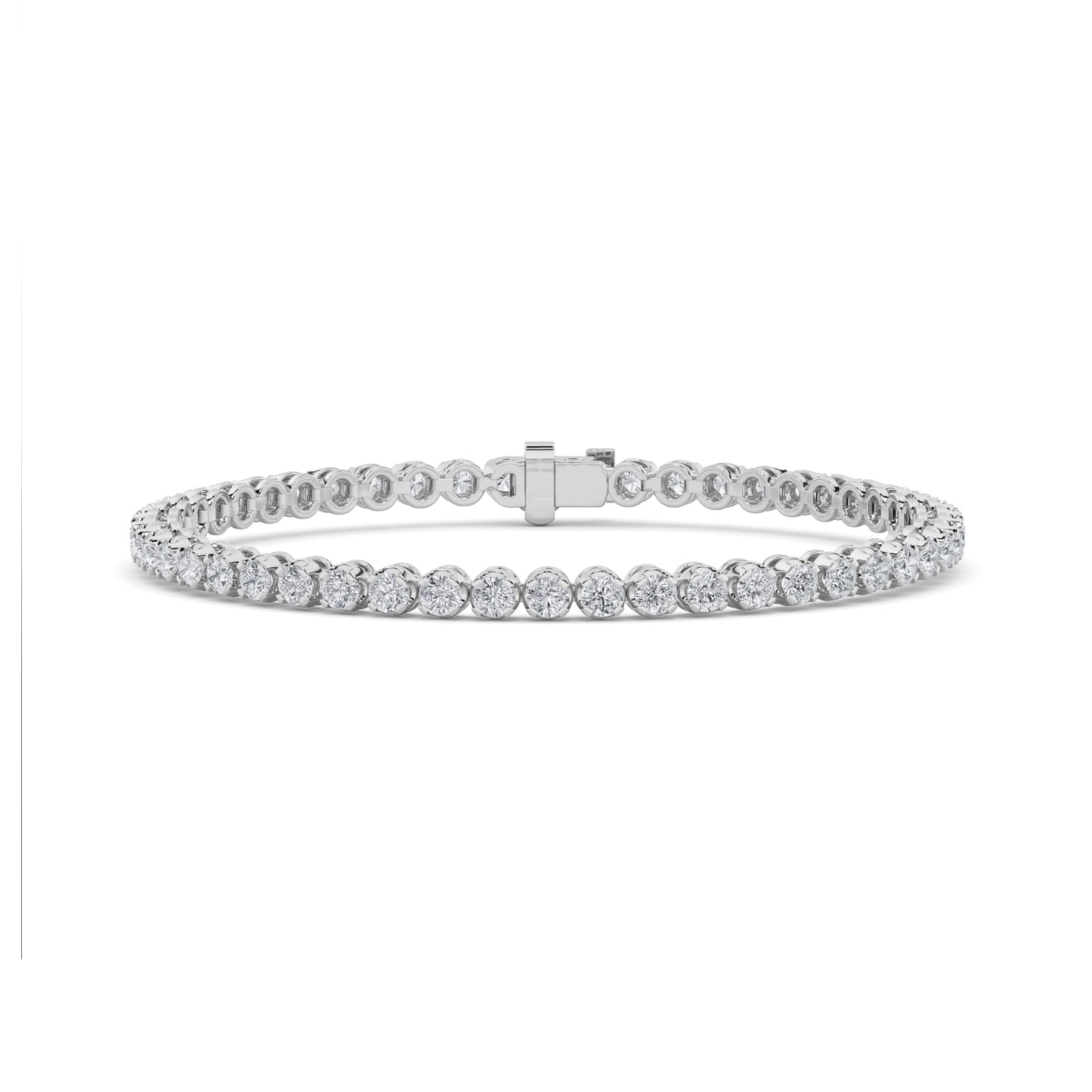 3Cttw Round Shaped Lab Grown Diamond (F/VS) Tennis Bracelet in 14K Gold