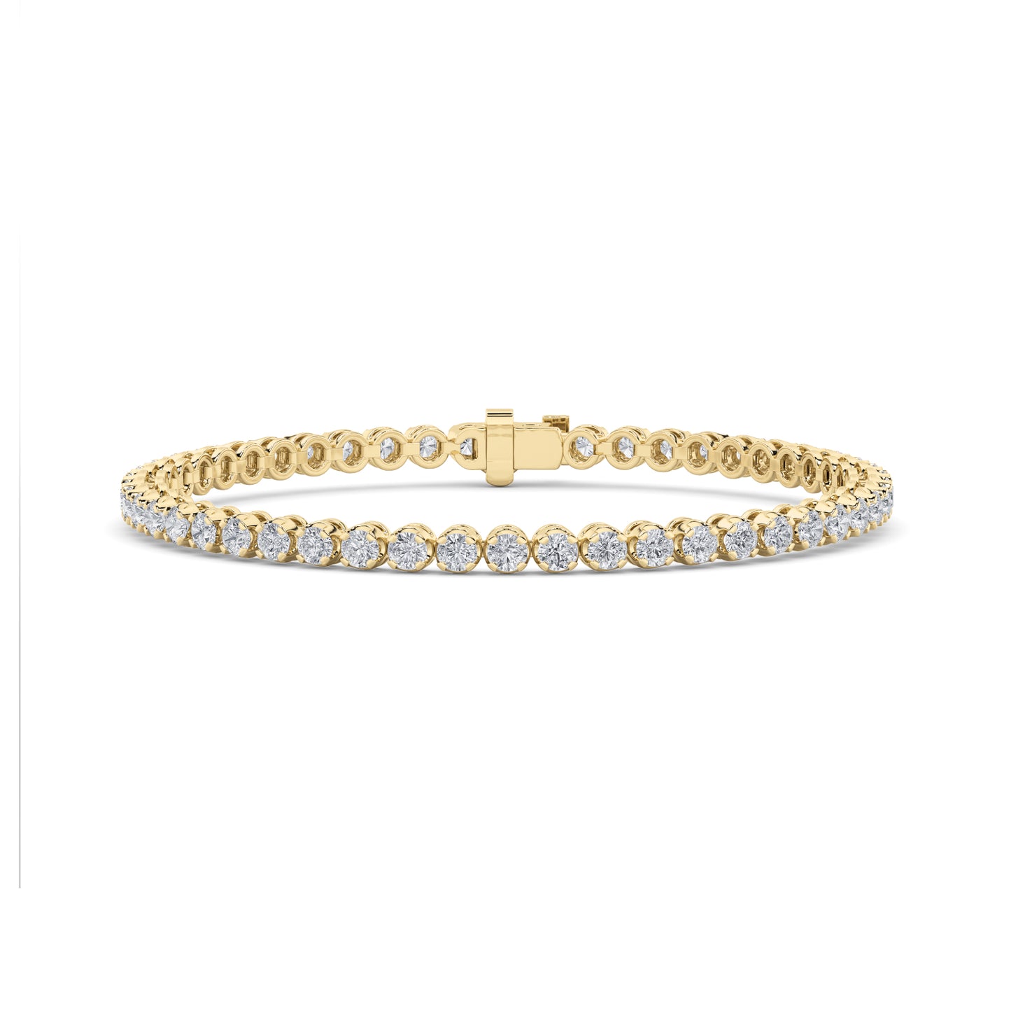 3Cttw Round Shaped Lab Grown Diamond (F/VS) Tennis Bracelet in 14K Gold