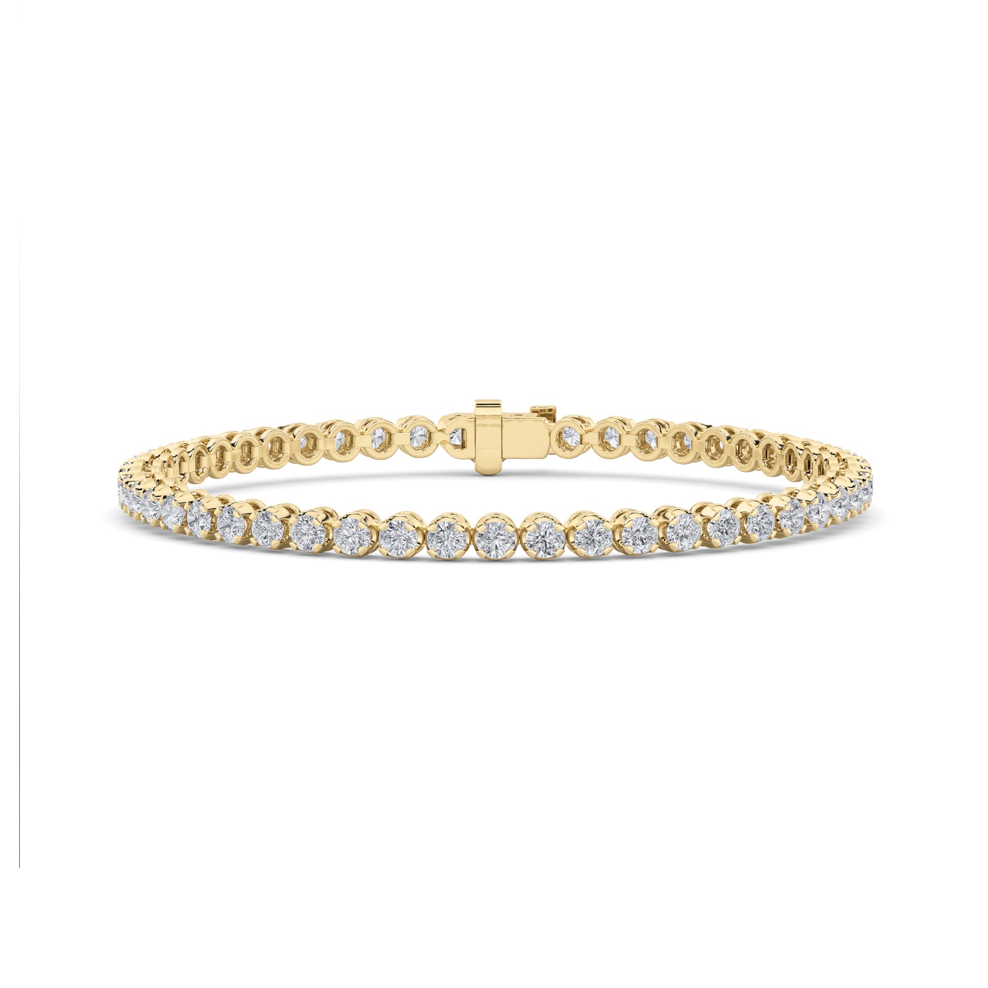3Cttw Round Shaped Lab Grown Diamond (F/VS) Tennis Bracelet in 14K Gold