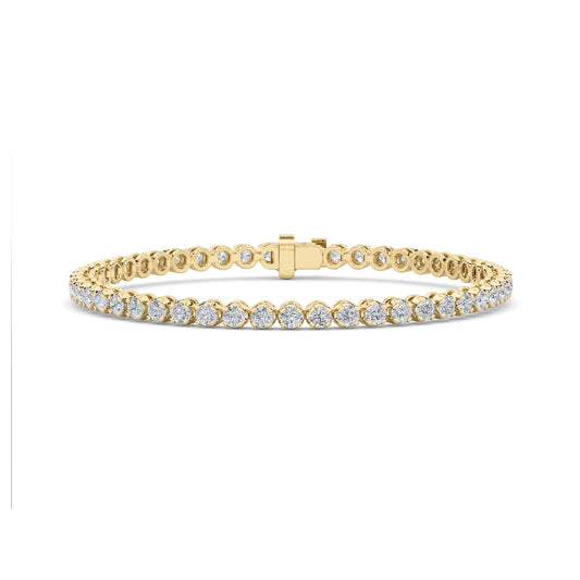 3Cttw Round Shaped Lab Grown Diamond (F/VS) Tennis Bracelet in 14K Gold