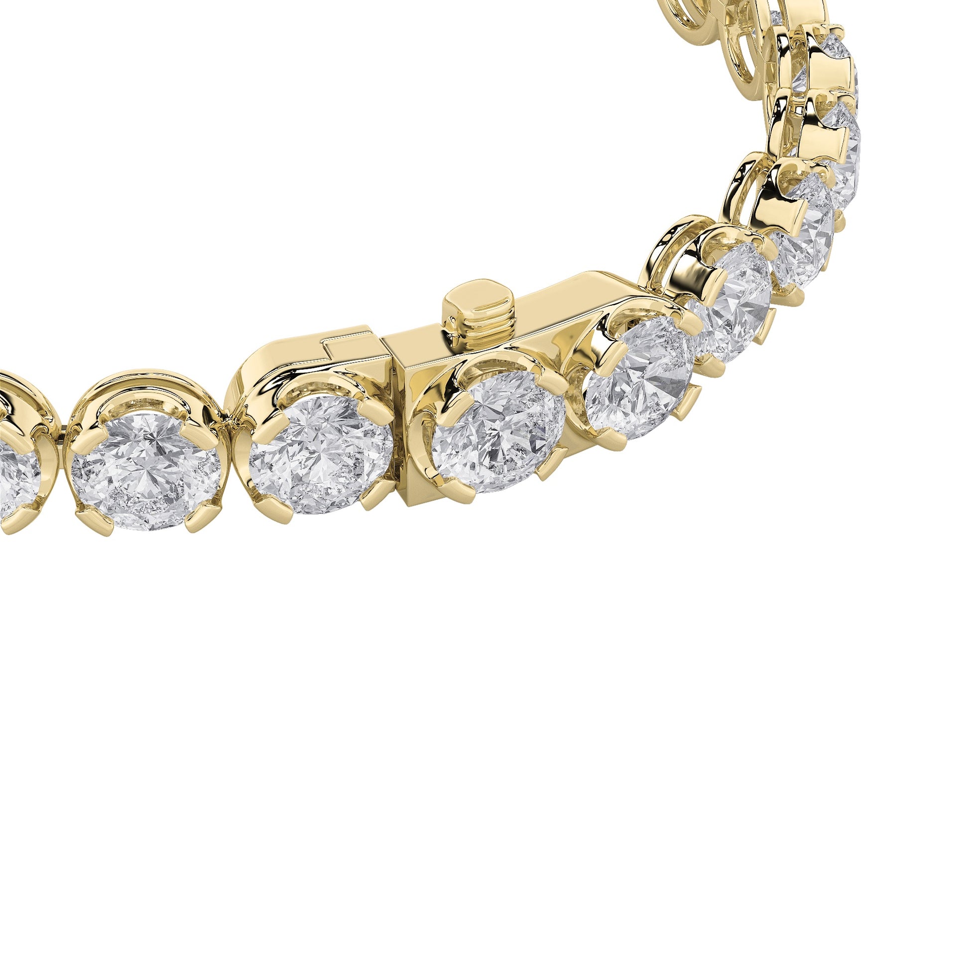 3Cttw Round Shaped Lab Grown Diamond (F/VS) Tennis Bracelet in 14K Gold