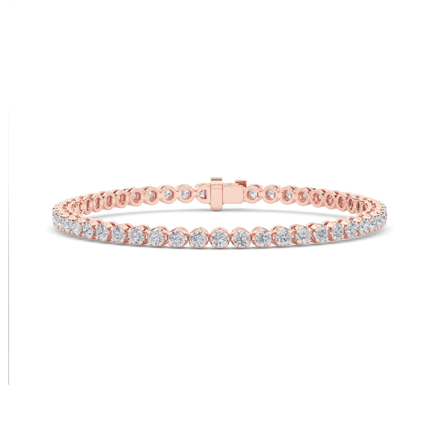 3Cttw Round Shaped Lab Grown Diamond (F/VS) Tennis Bracelet in 14K Gold