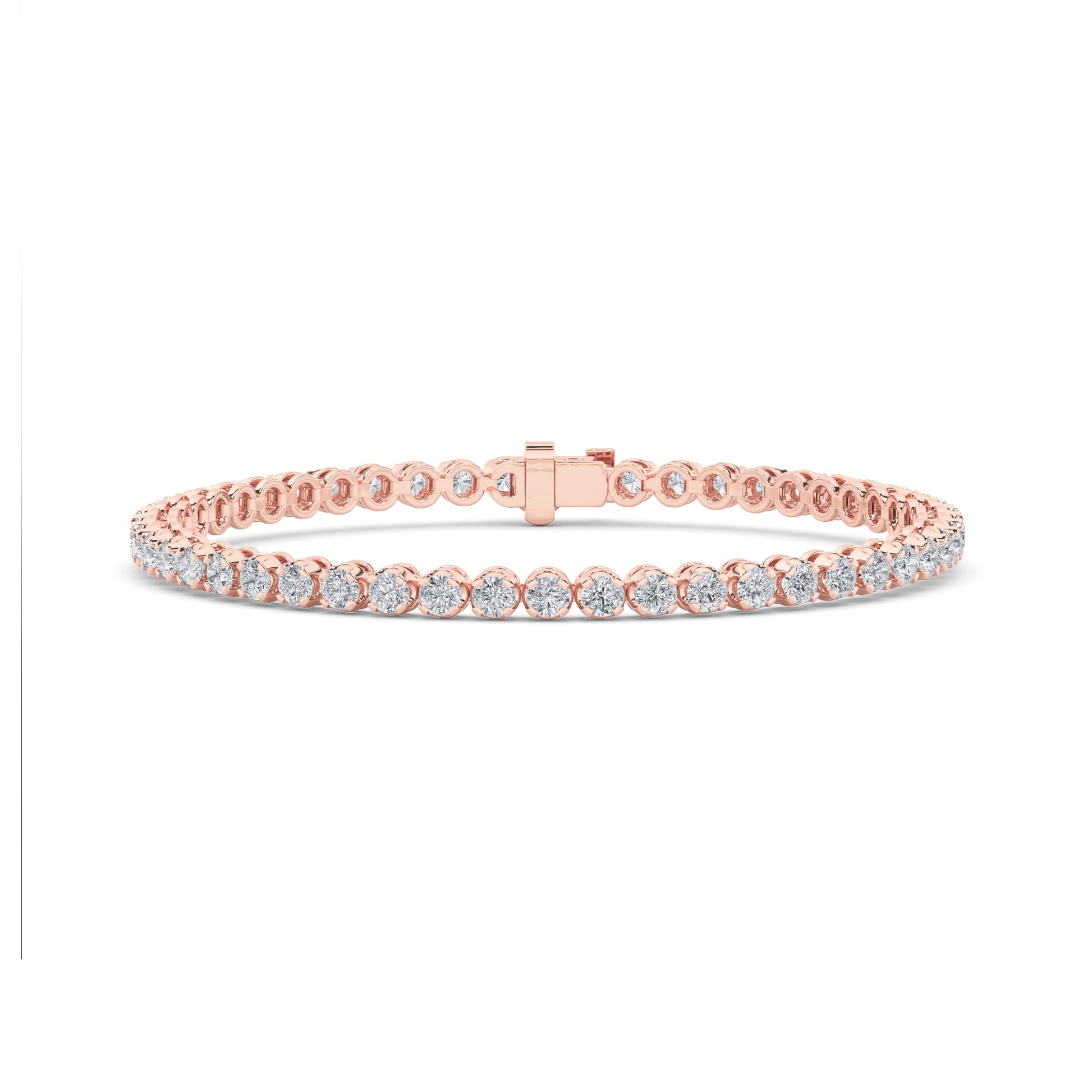 3Cttw Round Shaped Lab Grown Diamond (F/VS) Tennis Bracelet in 14K Gold