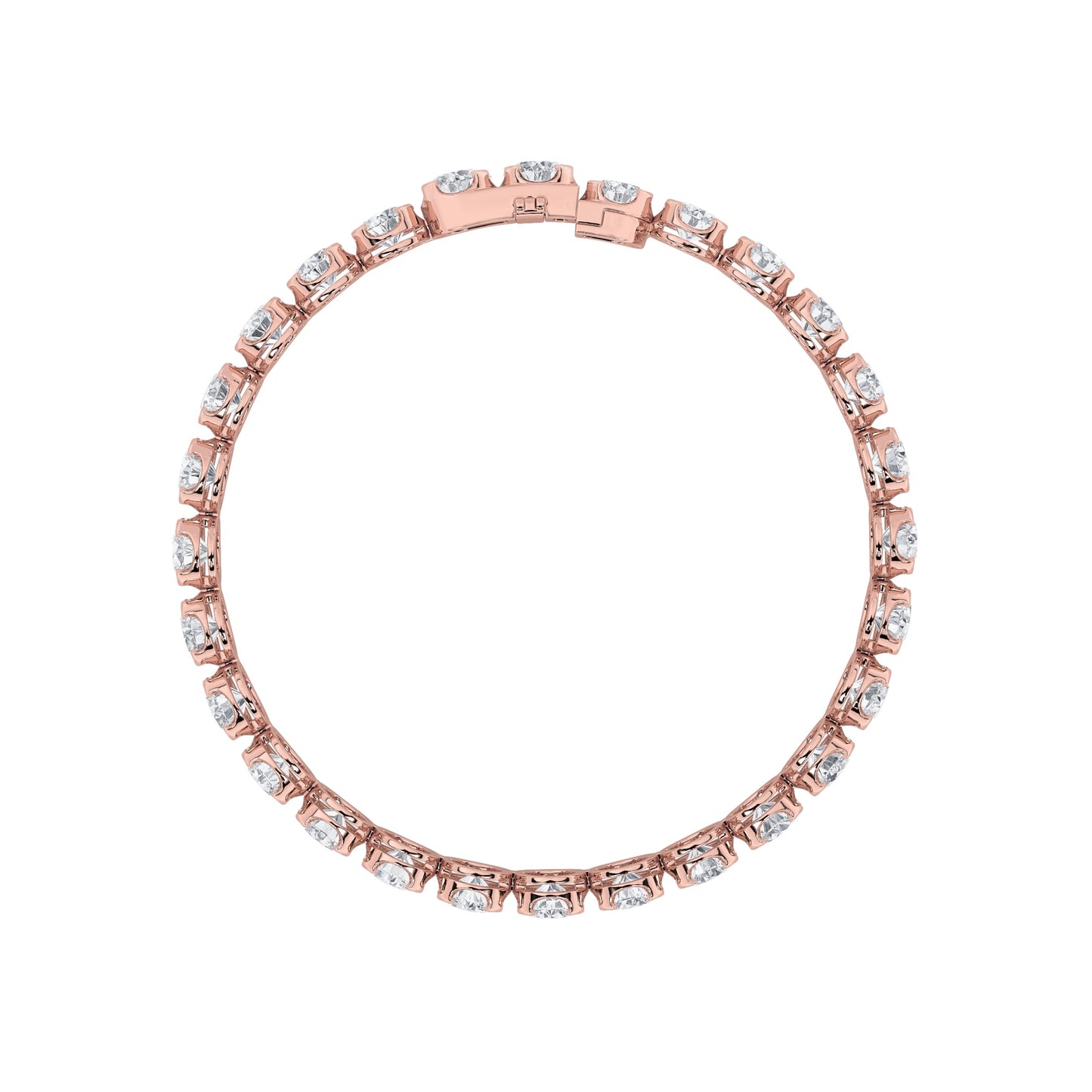 3Cttw Round Shaped Lab Grown Diamond (F/VS) Tennis Bracelet in 14K Gold