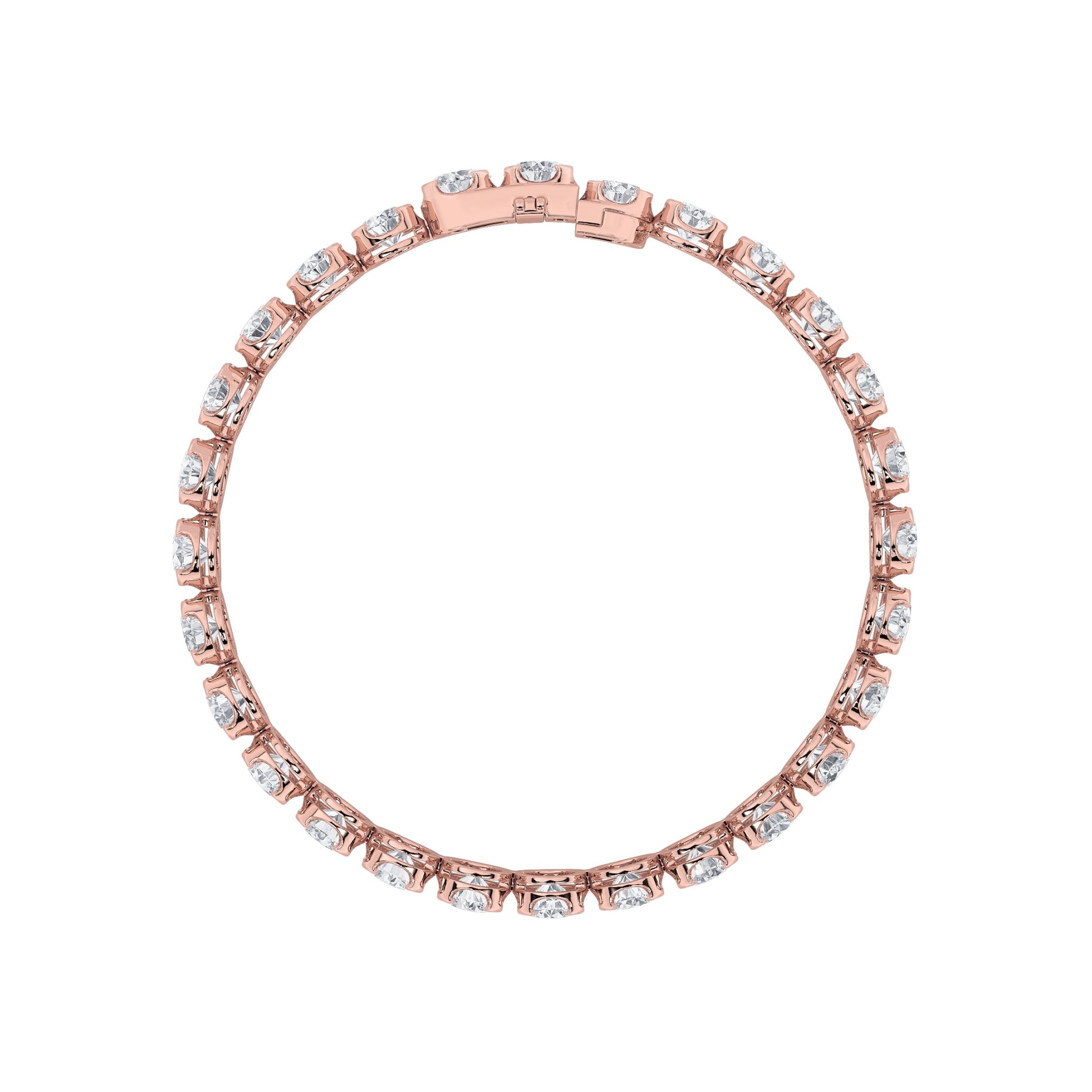 3Cttw Round Shaped Lab Grown Diamond (F/VS) Tennis Bracelet in 14K Gold
