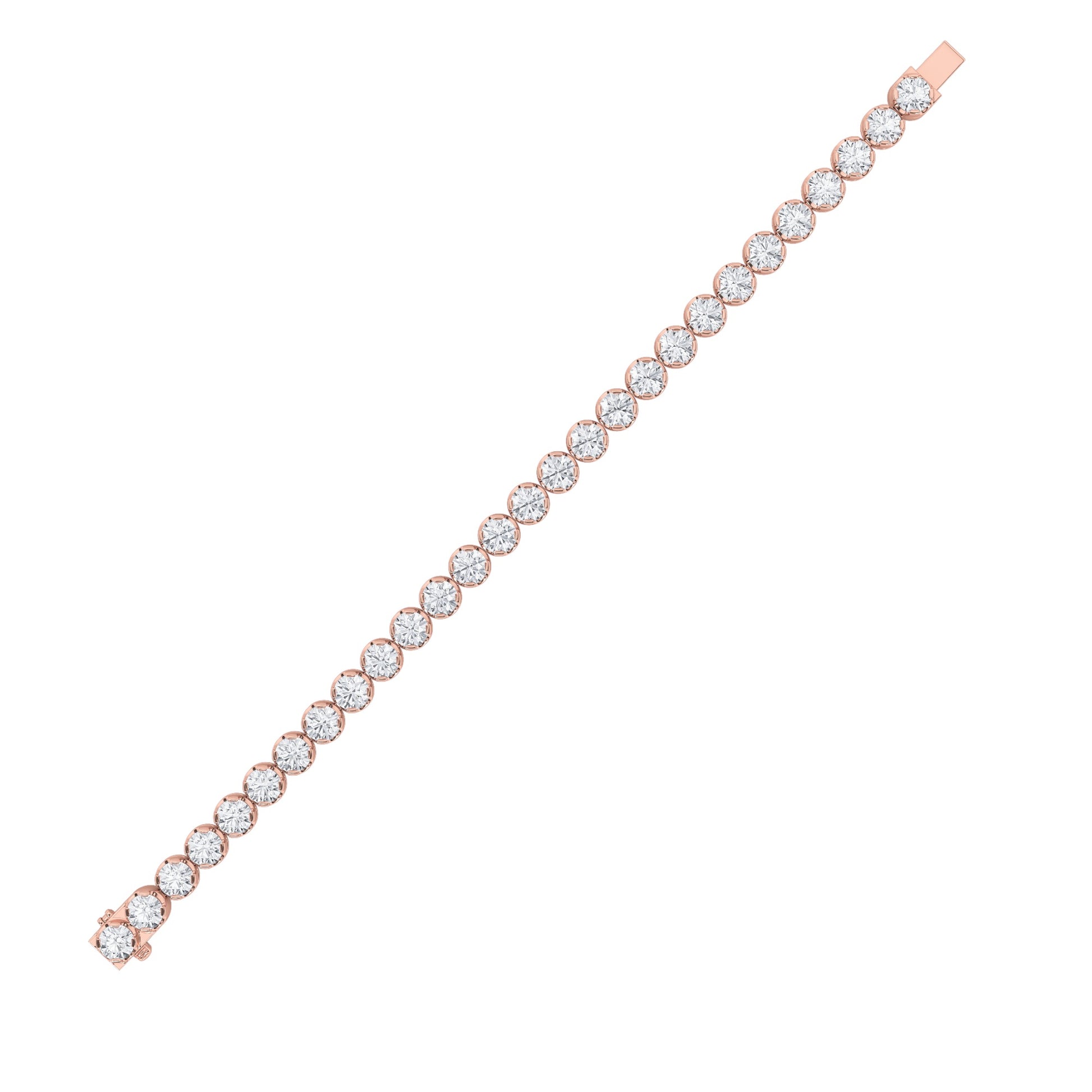 3Cttw Round Shaped Lab Grown Diamond (F/VS) Tennis Bracelet in 14K Gold