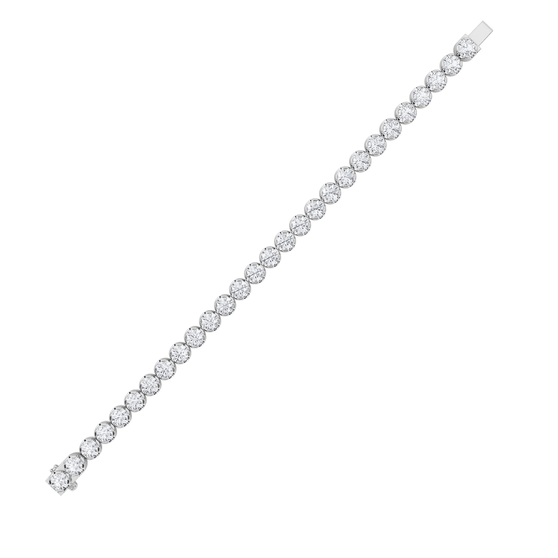 5Cttw Round Shaped Lab Grown Diamond (F/VS) Tennis Bracelet in 14K Gold