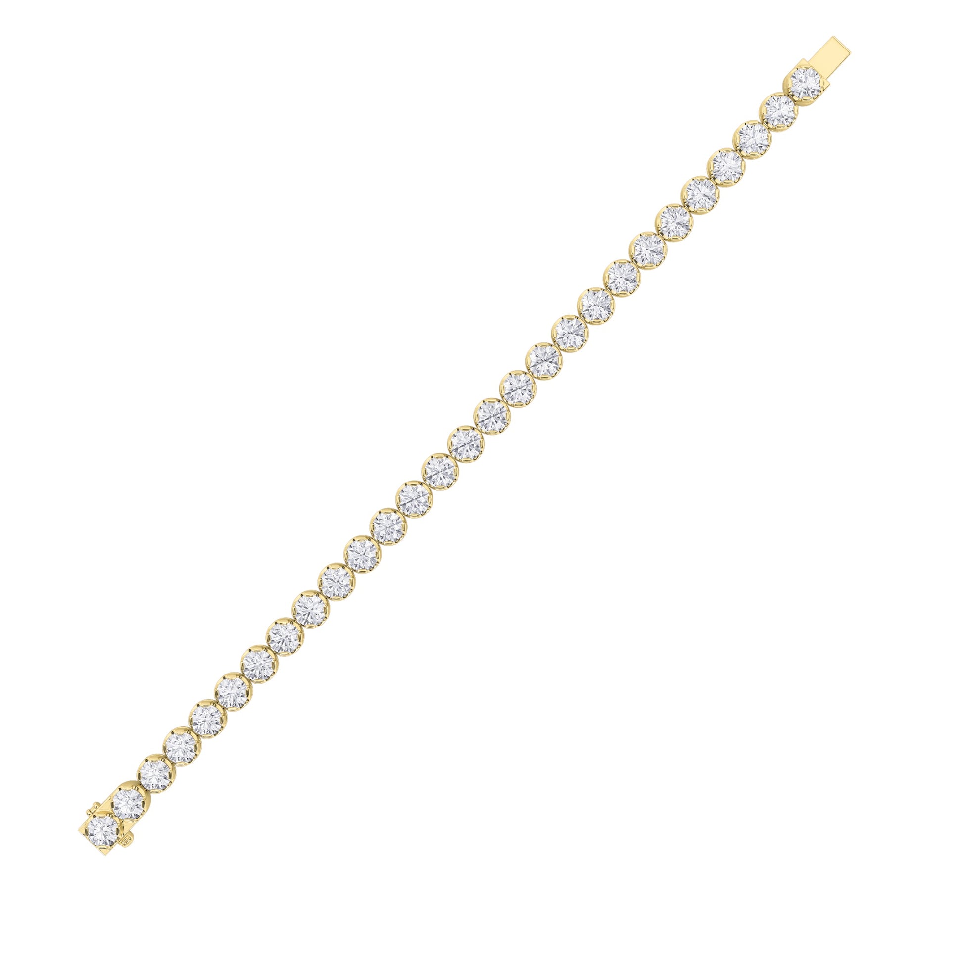 5Cttw Round Shaped Lab Grown Diamond (F/VS) Tennis Bracelet in 14K Gold