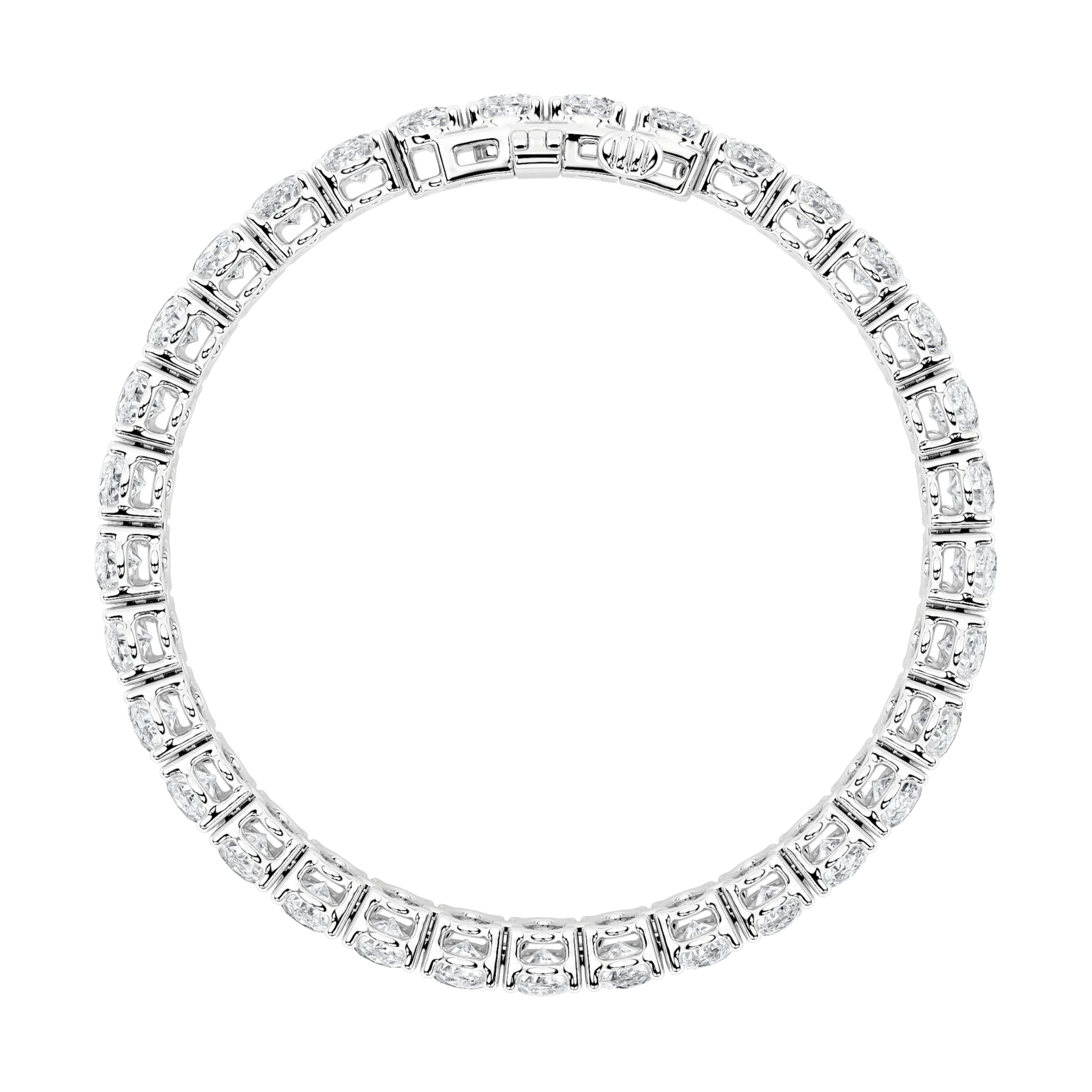 10Cttw Oval Shaped Lab Grown Diamond (F/VS) East West Line Bracelet in 14K Gold