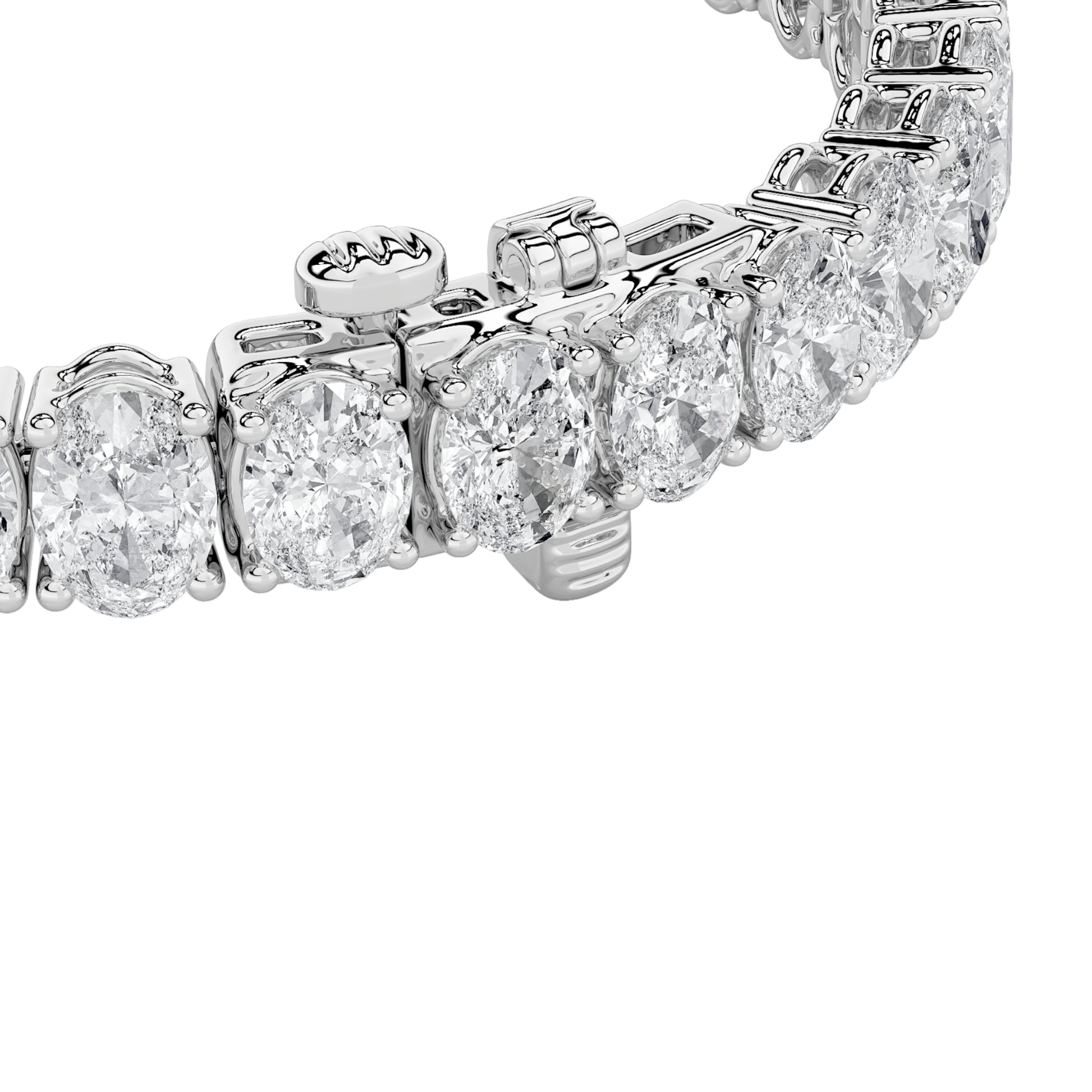 10Cttw Oval Shaped Lab Grown Diamond (F/VS) East West Line Bracelet in 14K Gold