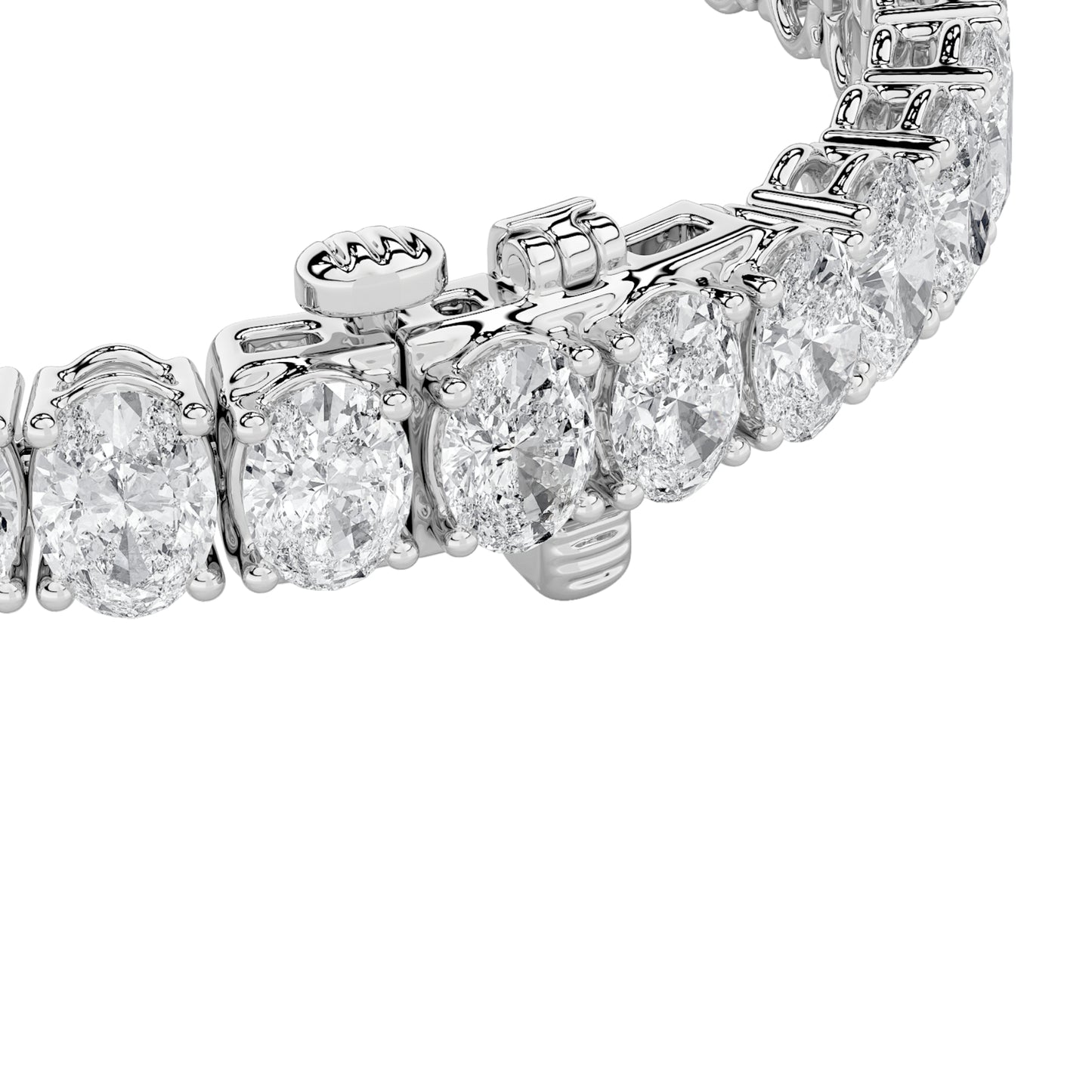 12.5Cttw Oval Shaped Lab Grown Diamond (F/VS) East West Line Bracelet in 14K Gold