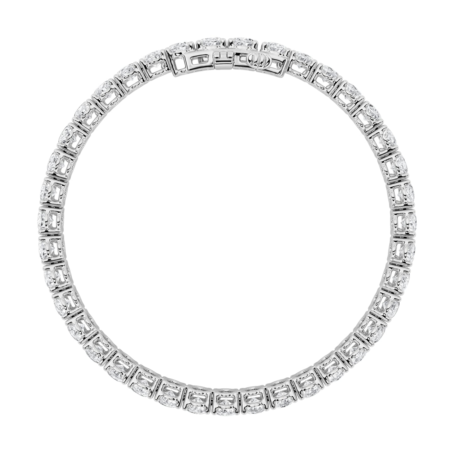 15Cttw Oval Shaped Lab Grown Diamond (F/VS) East West Line Bracelet in 14K Gold