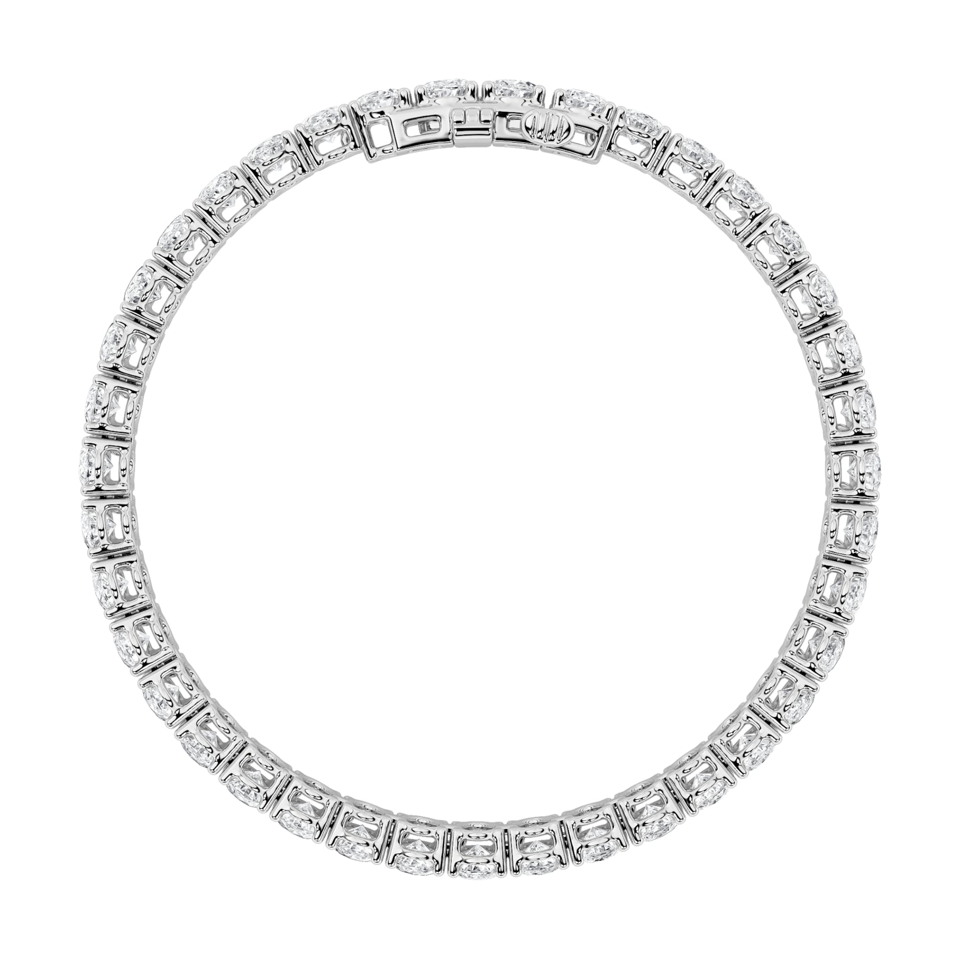 15Cttw Oval Shaped Lab Grown Diamond (F/VS) East West Line Bracelet in 14K Gold