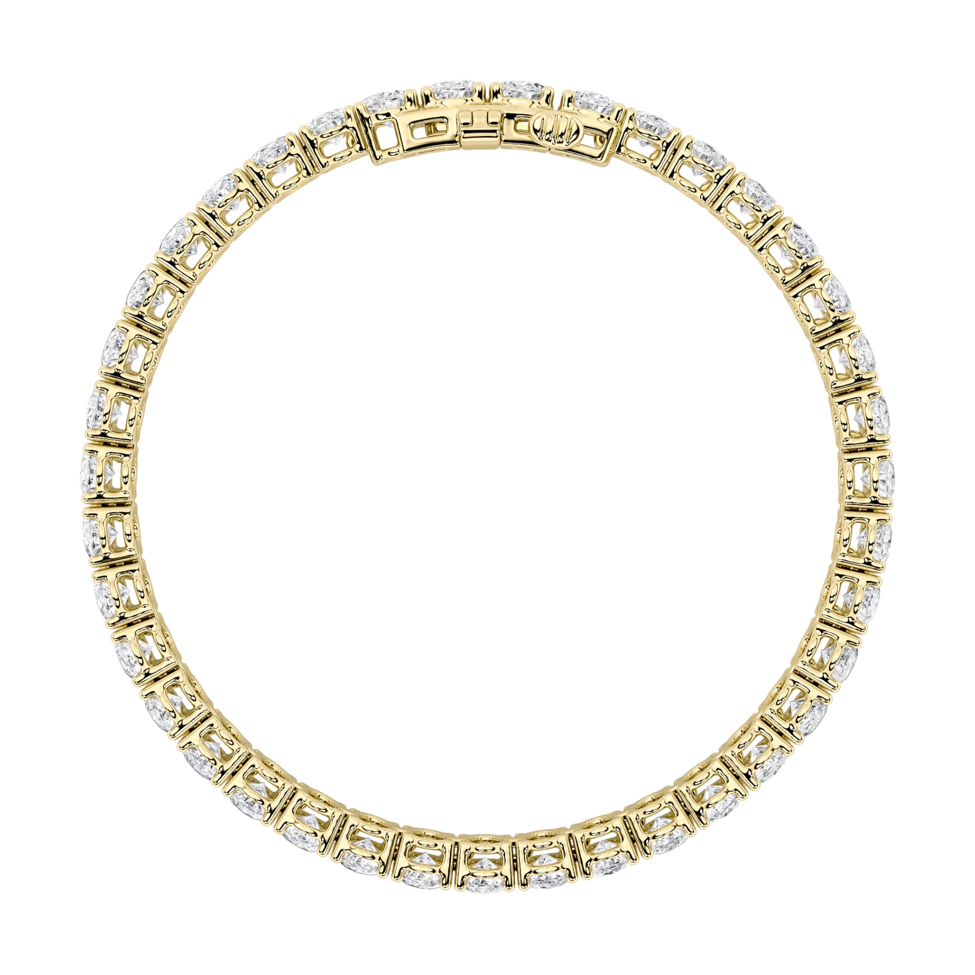 15Cttw Oval Shaped Lab Grown Diamond (F/VS) East West Line Bracelet in 14K Gold