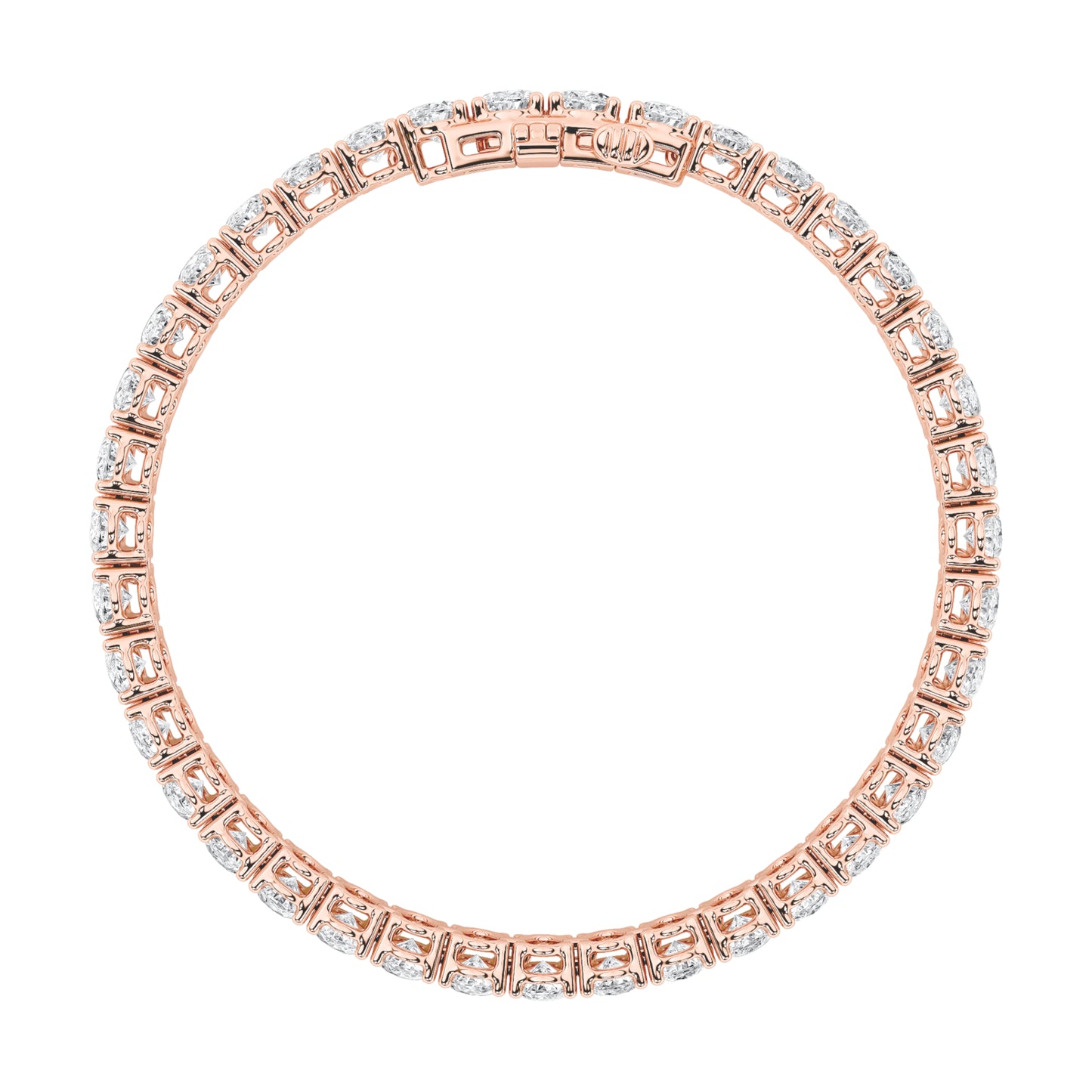 15Cttw Oval Shaped Lab Grown Diamond (F/VS) East West Line Bracelet in 14K Gold