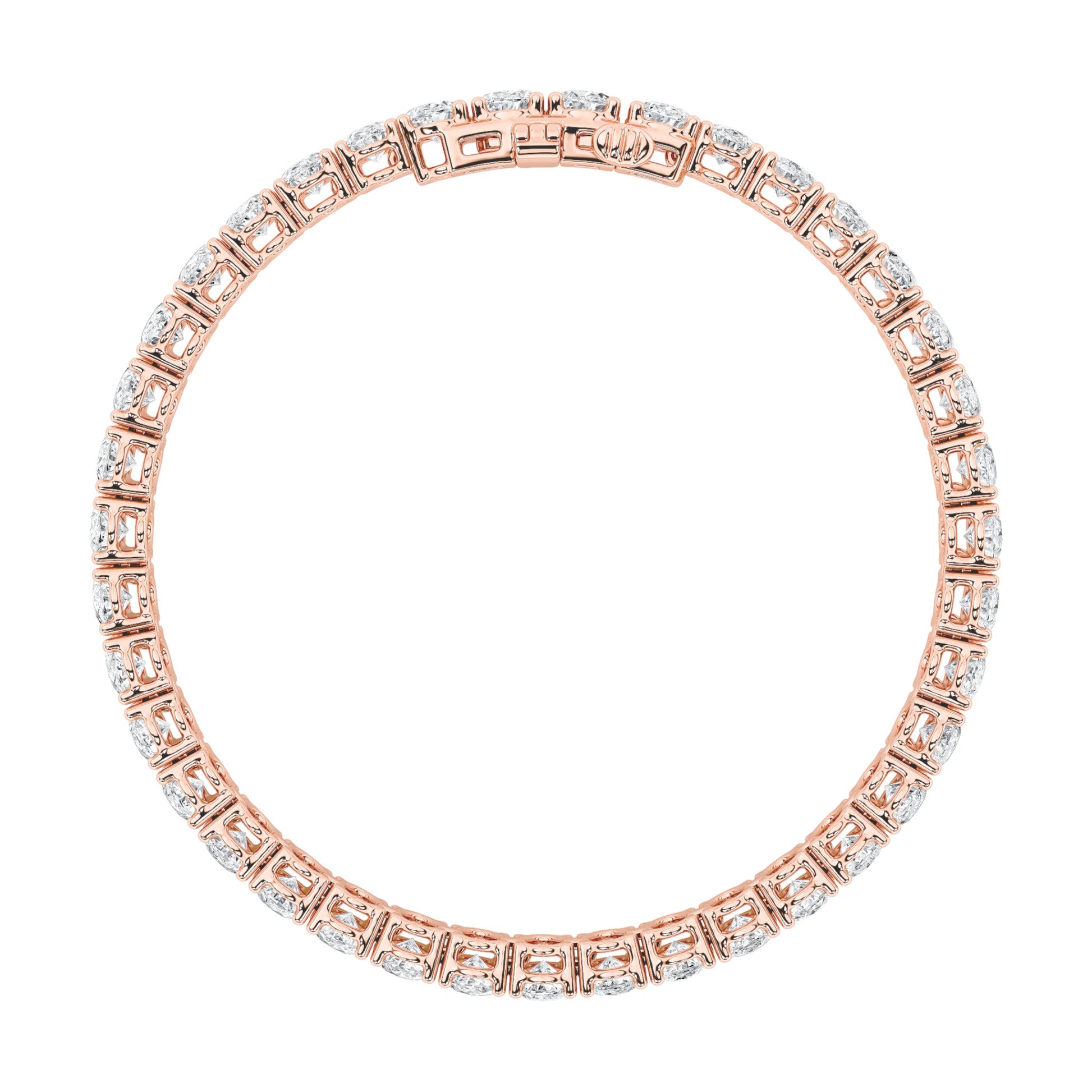 15Cttw Oval Shaped Lab Grown Diamond (F/VS) East West Line Bracelet in 14K Gold