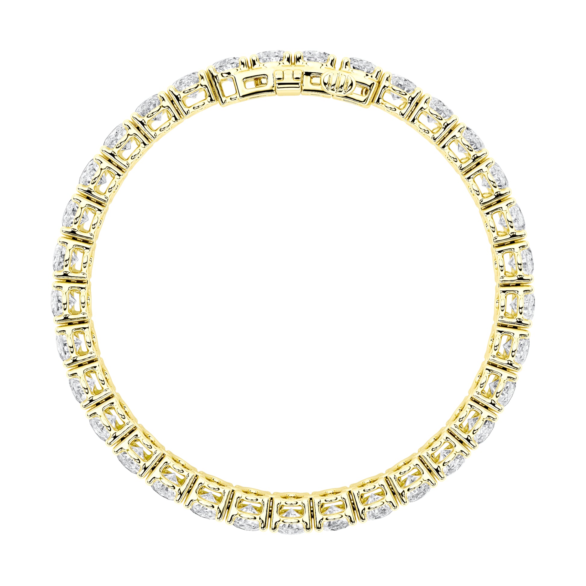 16.5Cttw Oval Shaped Lab Grown Diamond (F/VS) East West Line Bracelet in 14K Gold