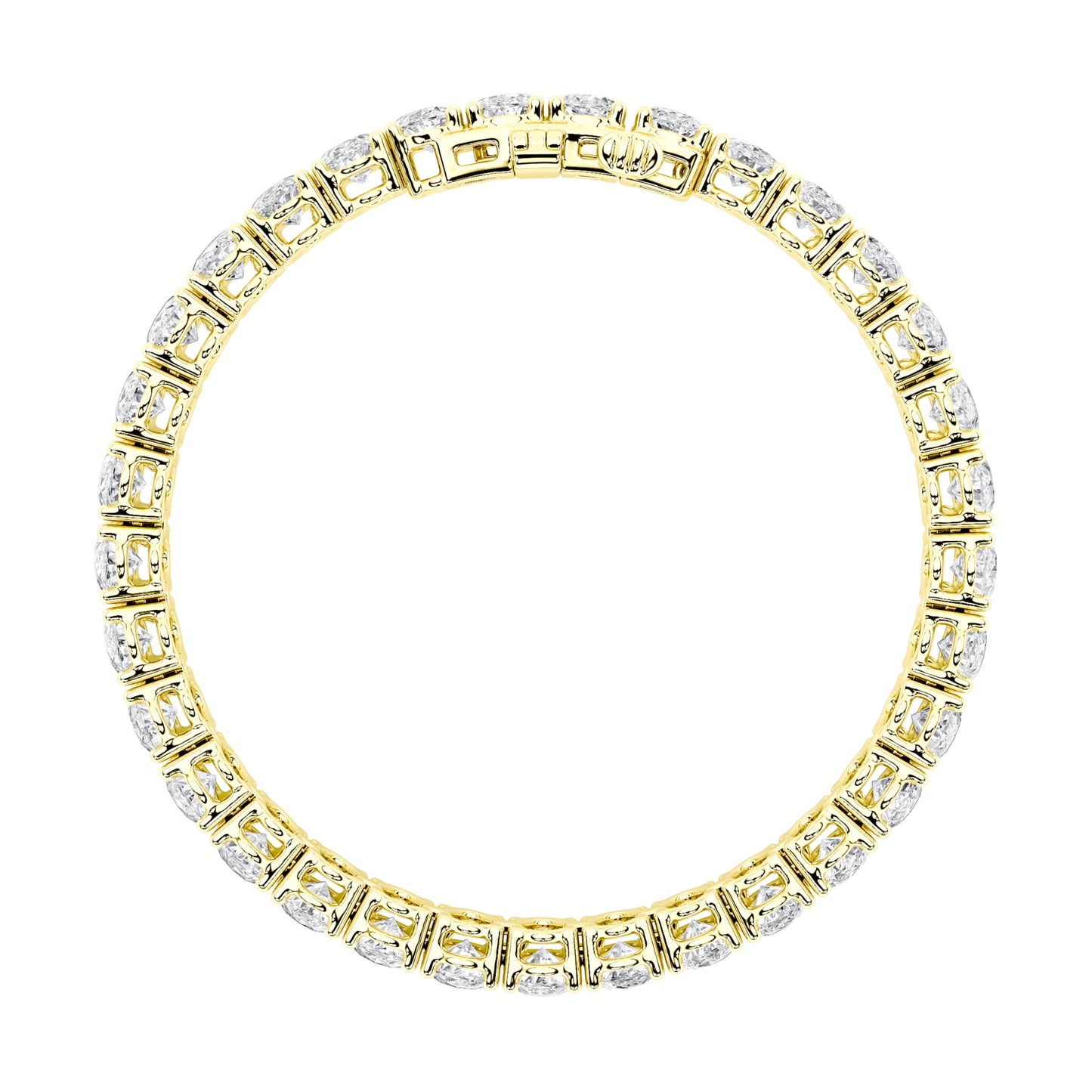 18.5Cttw Oval Shaped Lab Grown Diamond (F/VS) East West Line Bracelet in 14K Gold