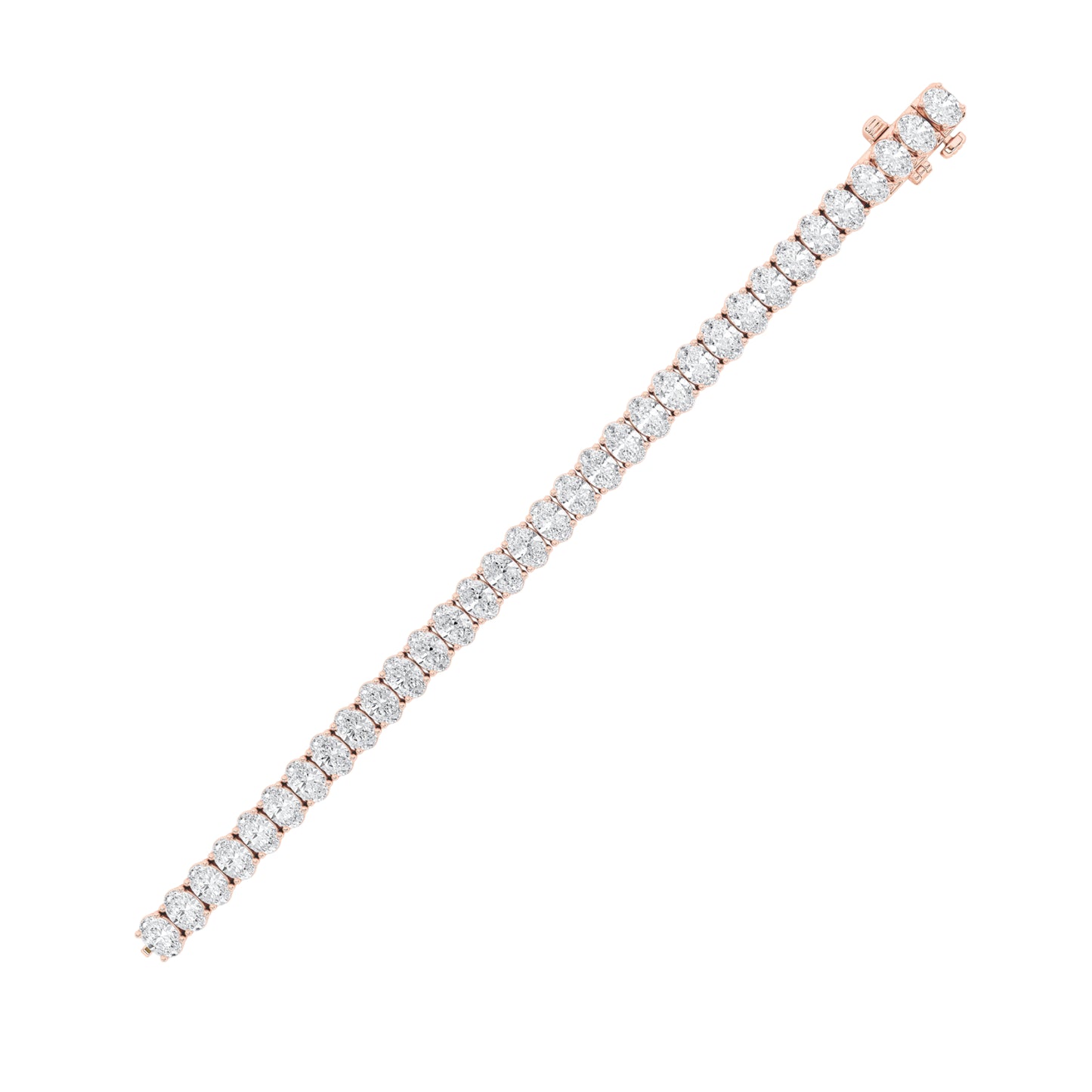 18.5Cttw Oval Shaped Lab Grown Diamond (F/VS) East West Line Bracelet in 14K Gold