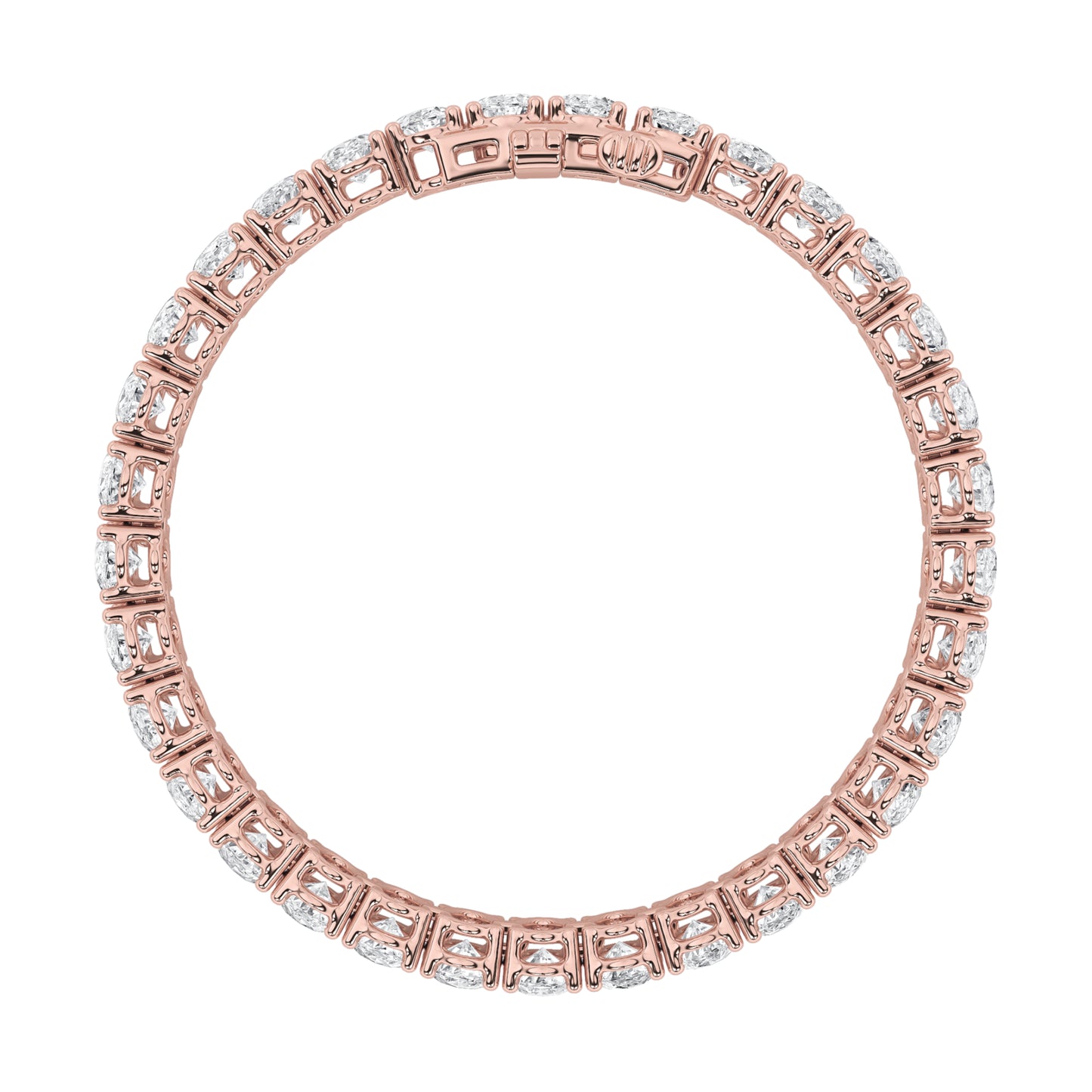 24Cttw Oval Shaped Lab Grown Diamond (F/VS) East West Line Bracelet in 14K Gold