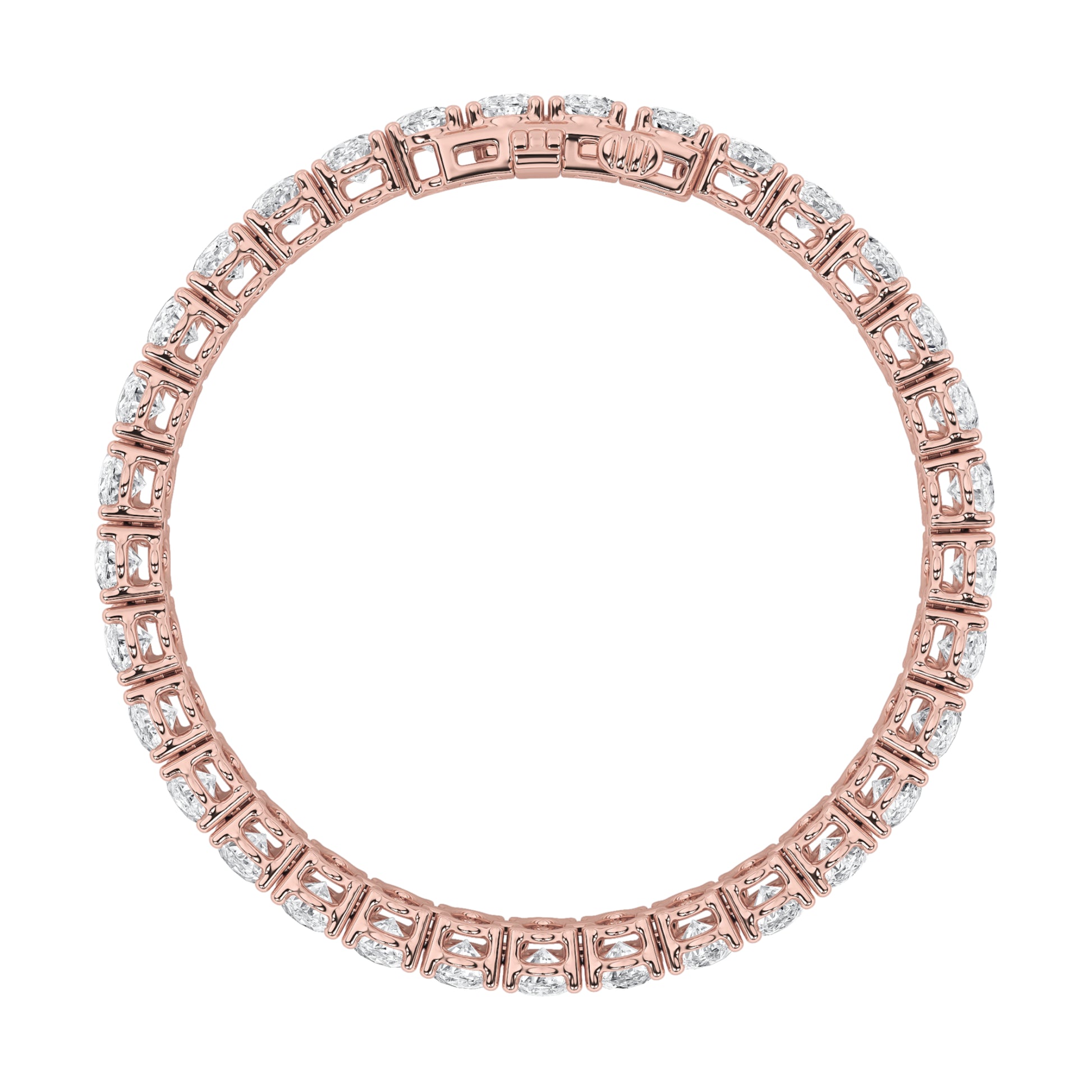 24Cttw Oval Shaped Lab Grown Diamond (F/VS) East West Line Bracelet in 14K Gold