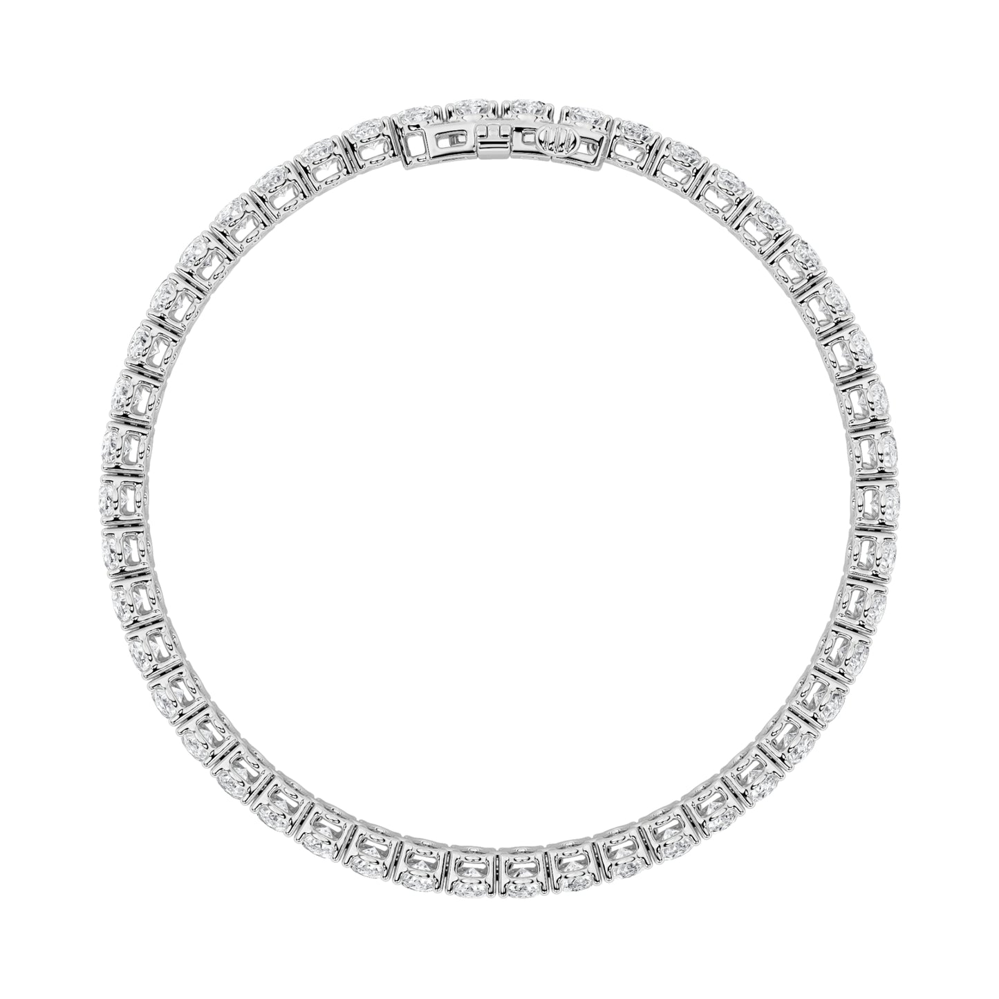 9Cttw Oval Shaped Lab Grown Diamond (F/VS) East West Line Bracelet in 14K Gold