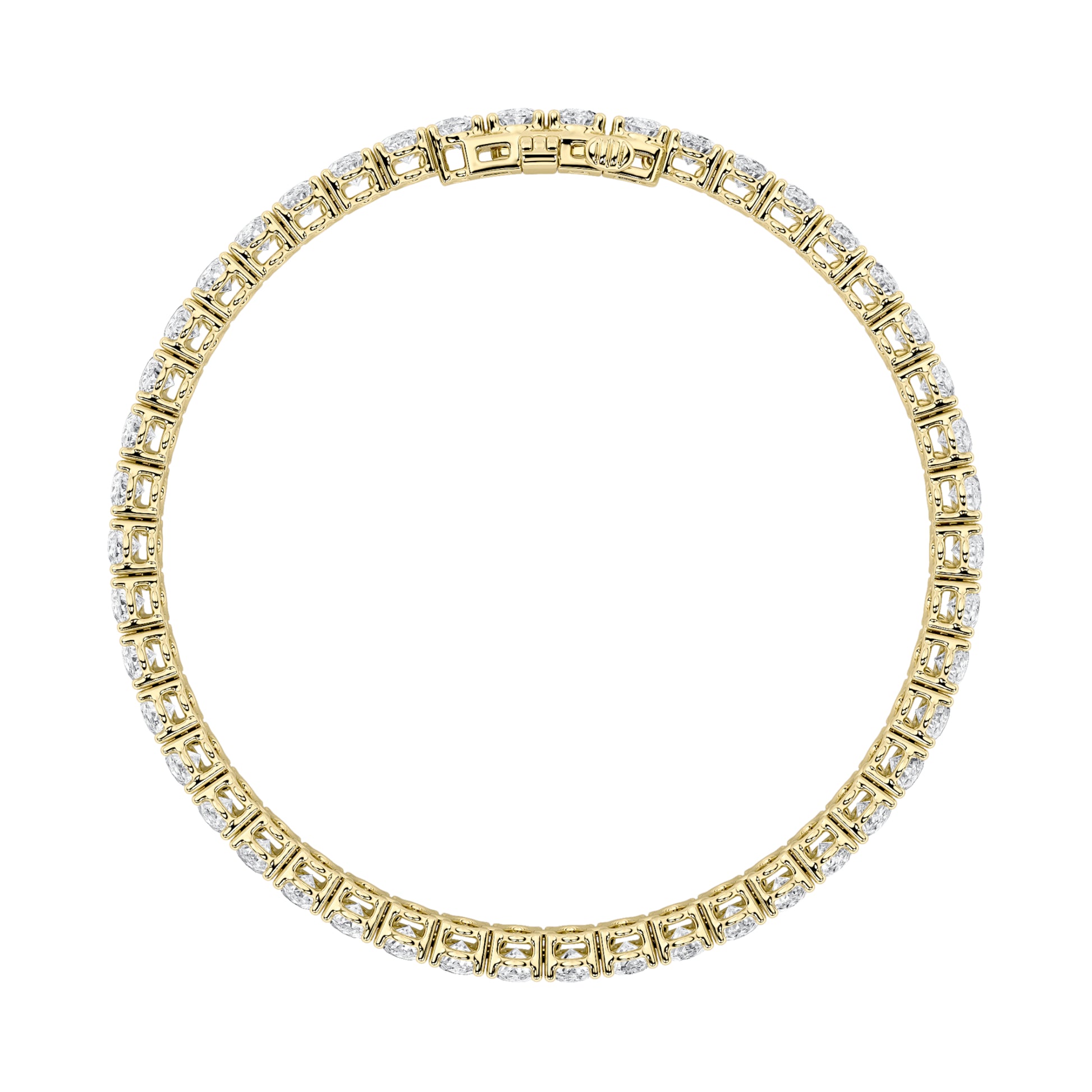 9Cttw Oval Shaped Lab Grown Diamond (F/VS) East West Line Bracelet in 14K Gold