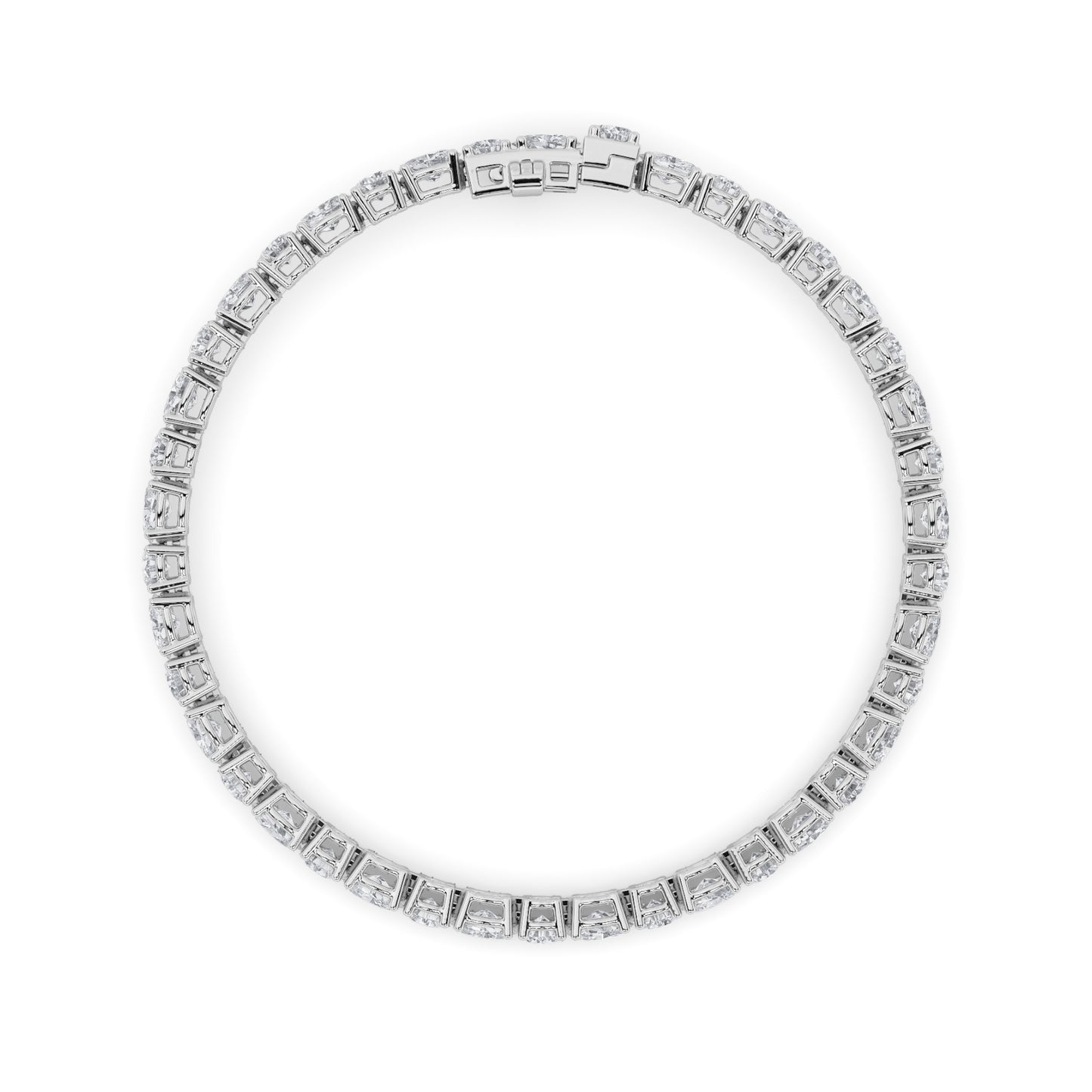 7Cttw Oval Shaped Lab Grown Diamond (F/VS) East West Bracelet in 14K Gold
