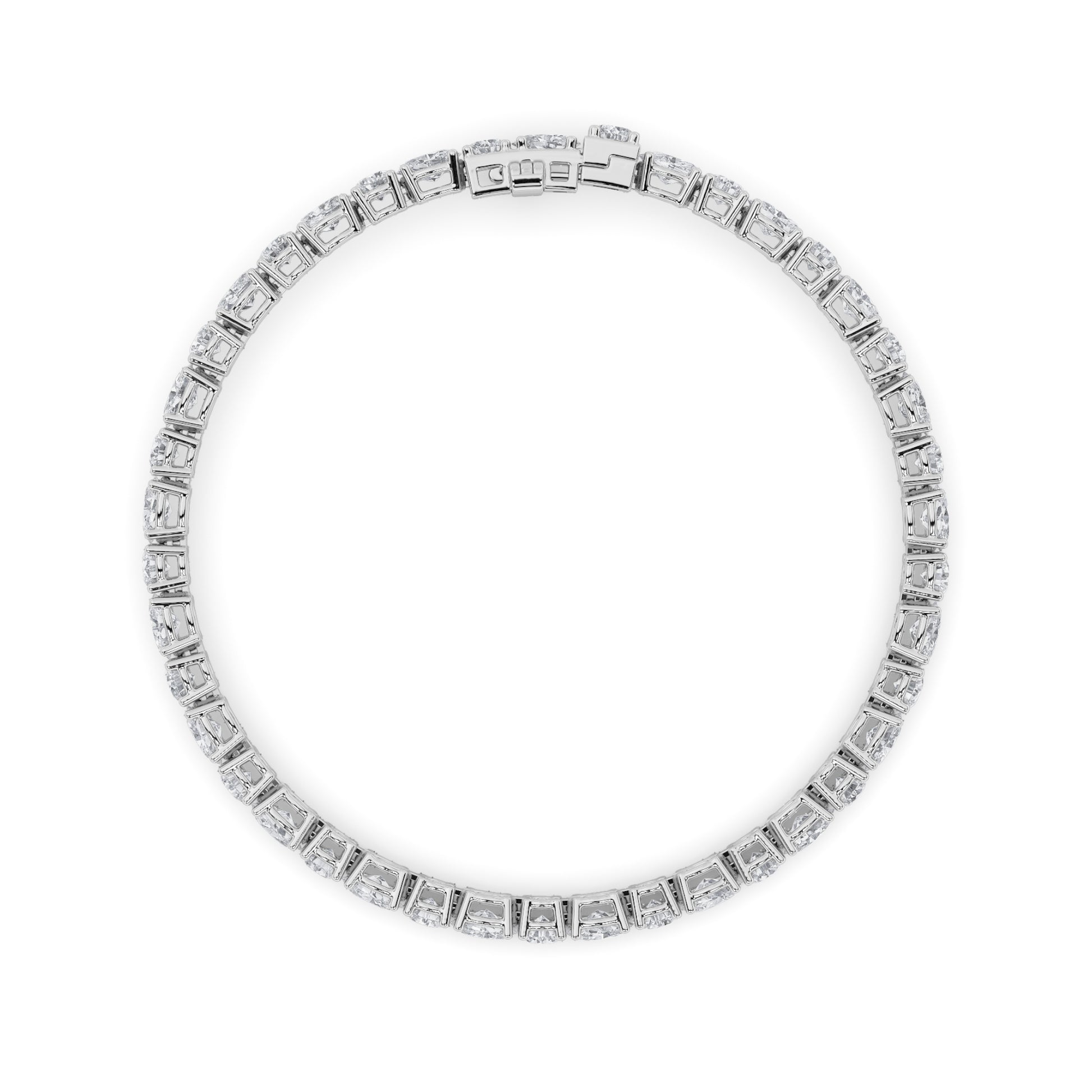 7Cttw Oval Shaped Lab Grown Diamond (F/VS) East West Bracelet in 14K Gold