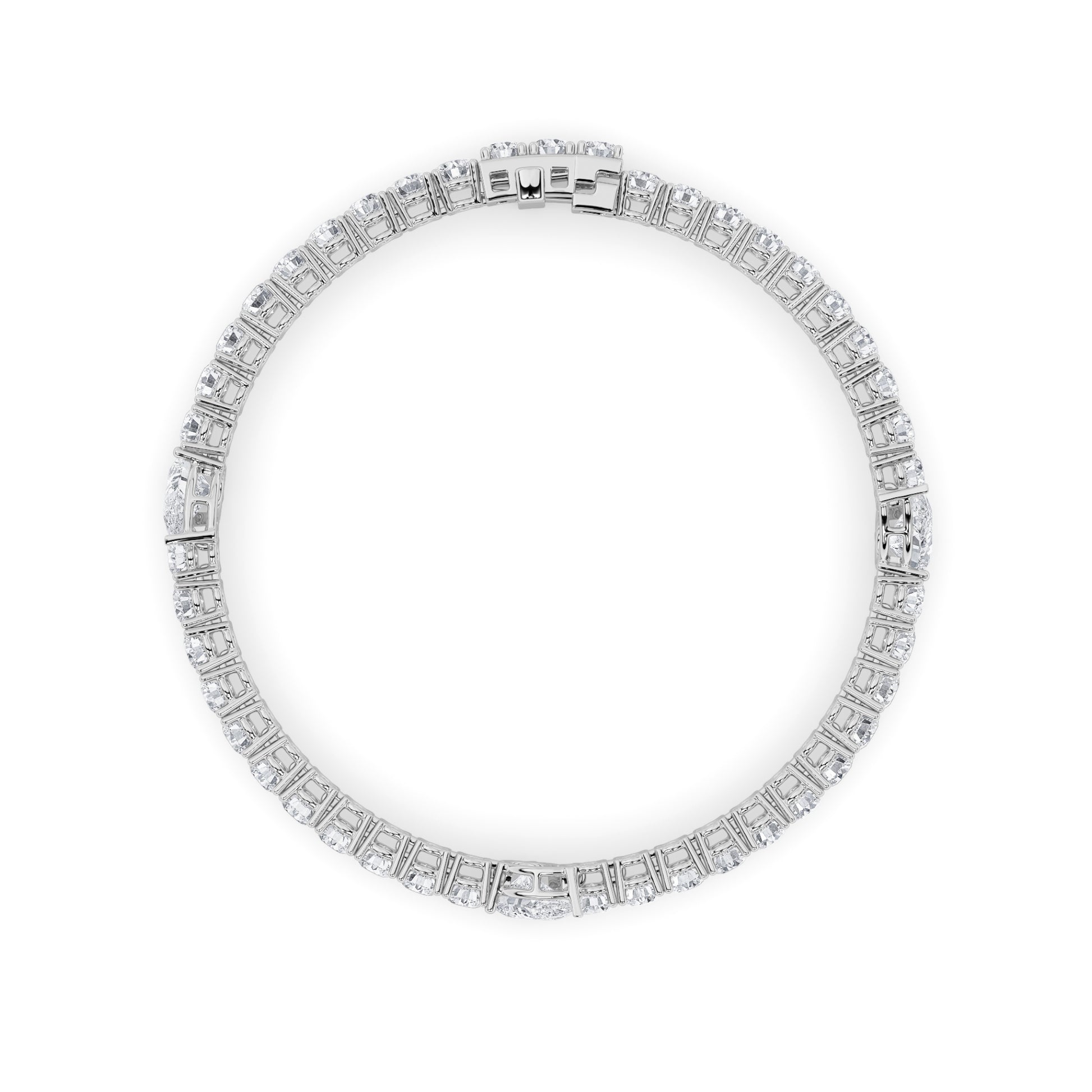 10Cttw Pear Shaped Lab Grown Diamond (F/VS) East West Station Bracelet in 14K Gold