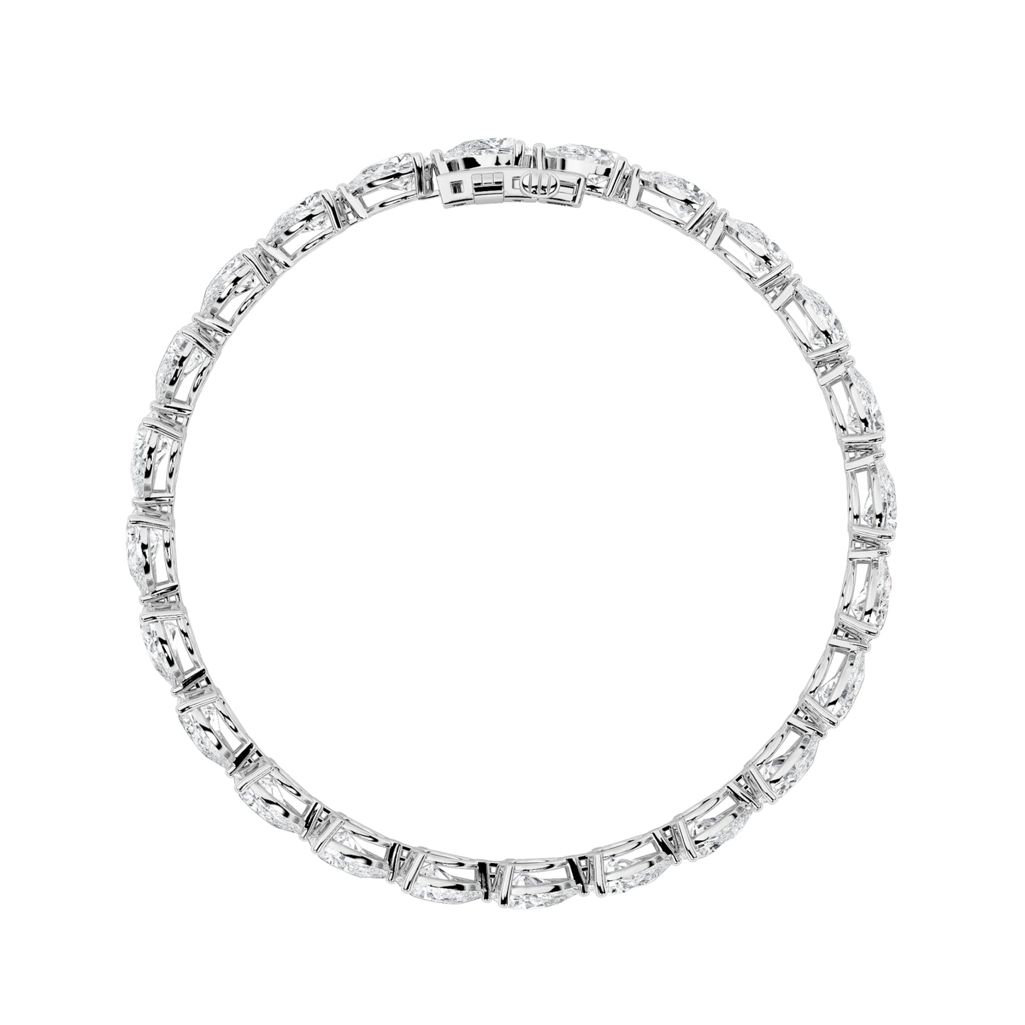 12Cttw Pear Shaped Lab Grown Diamond (F/VS) Fancy Line Bracelet in 14K Gold