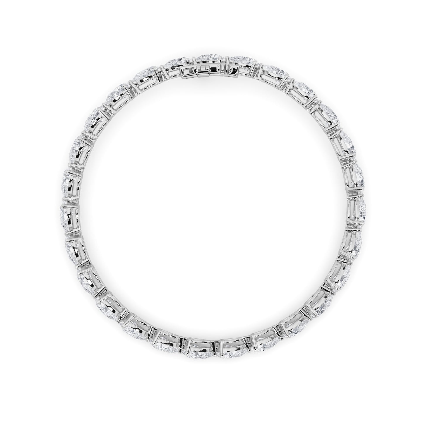 6Cttw Pear Shaped Lab Grown Diamond (F/VS) Fancy Line Bracelet in 14K Gold
